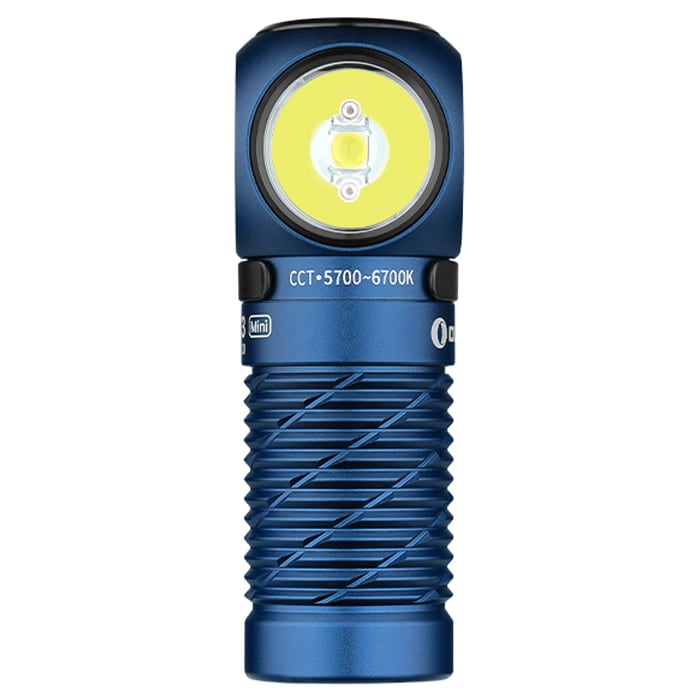 Latarka czołowa i kątowa Olight Perun 3 Mini Premium Cool White Midnight Blue z opaską - 1250 lumenów
