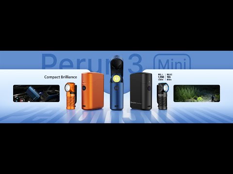 Latarka czołowa i kątowa Olight Perun 3 Mini Premium Cool White Midnight Blue z opaską - 1250 lumenów