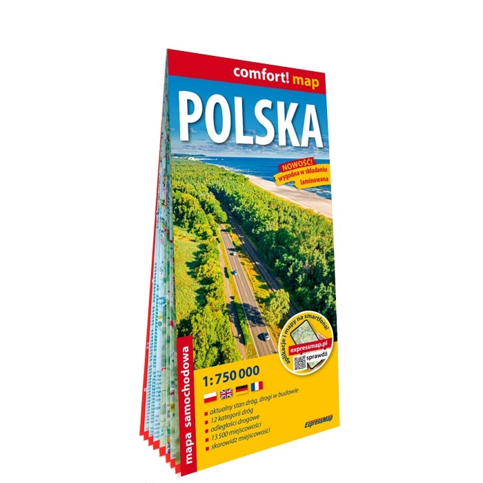 Mapa samochodowa Polski 1:750000