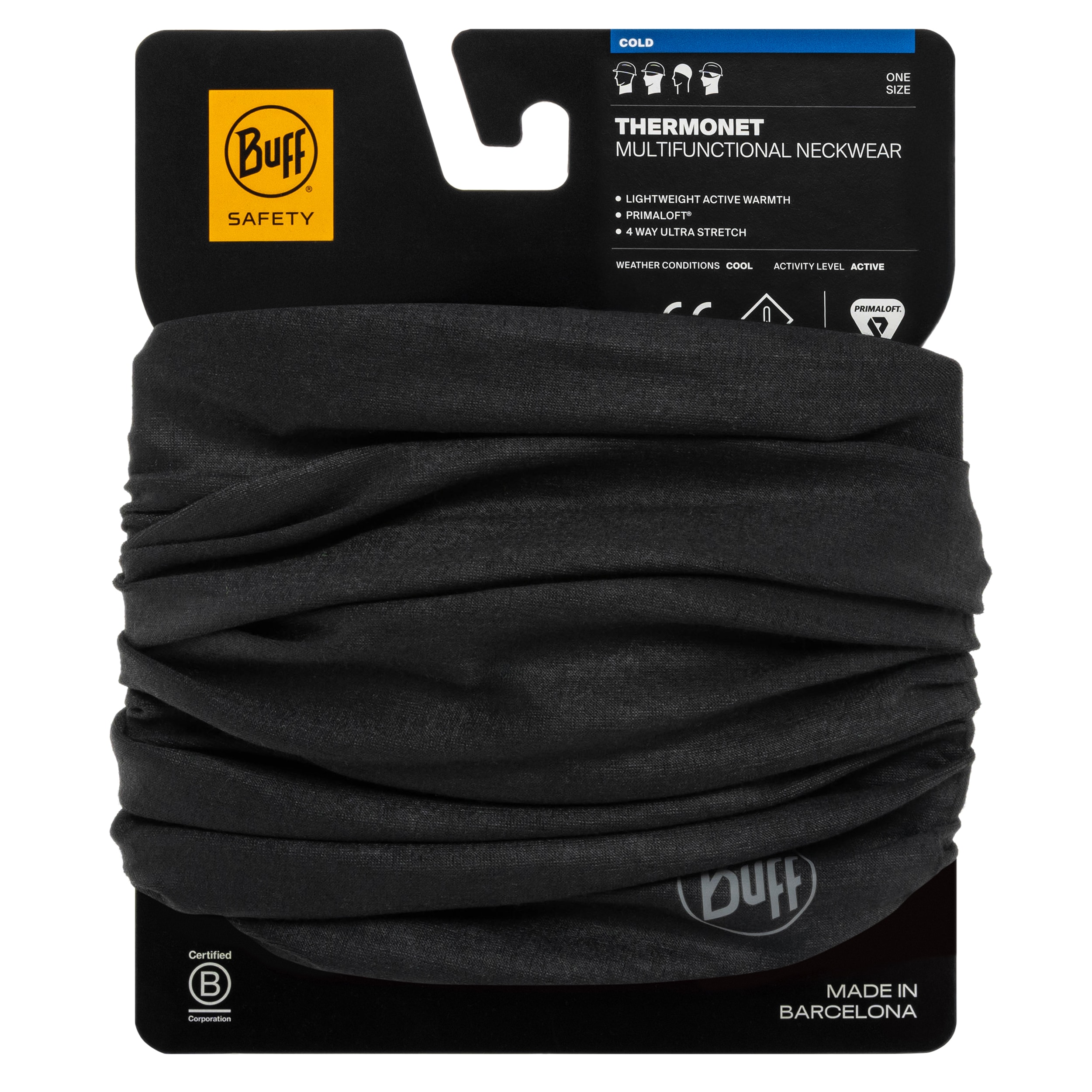 Chusta ochronna Buff Safety Thermonet Neckwear - Solid Black