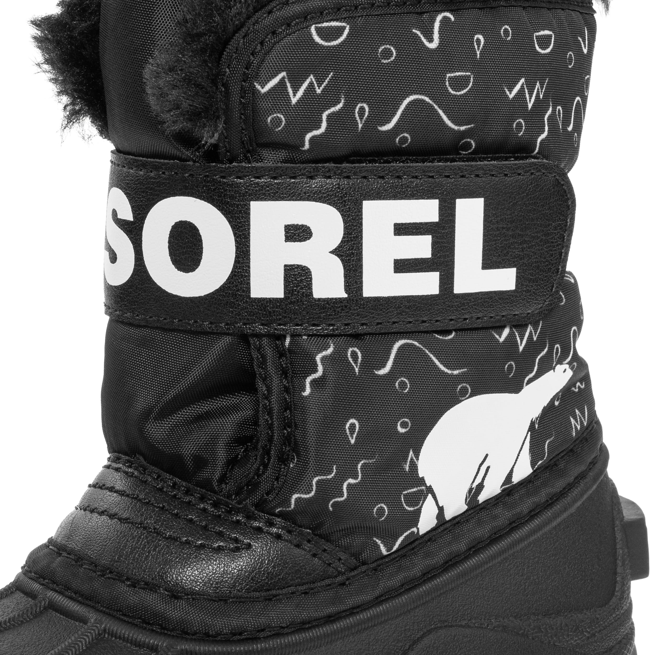 Buty śniegowce dziecięce Sorel Snow Commander Boot - Black/Bright Red