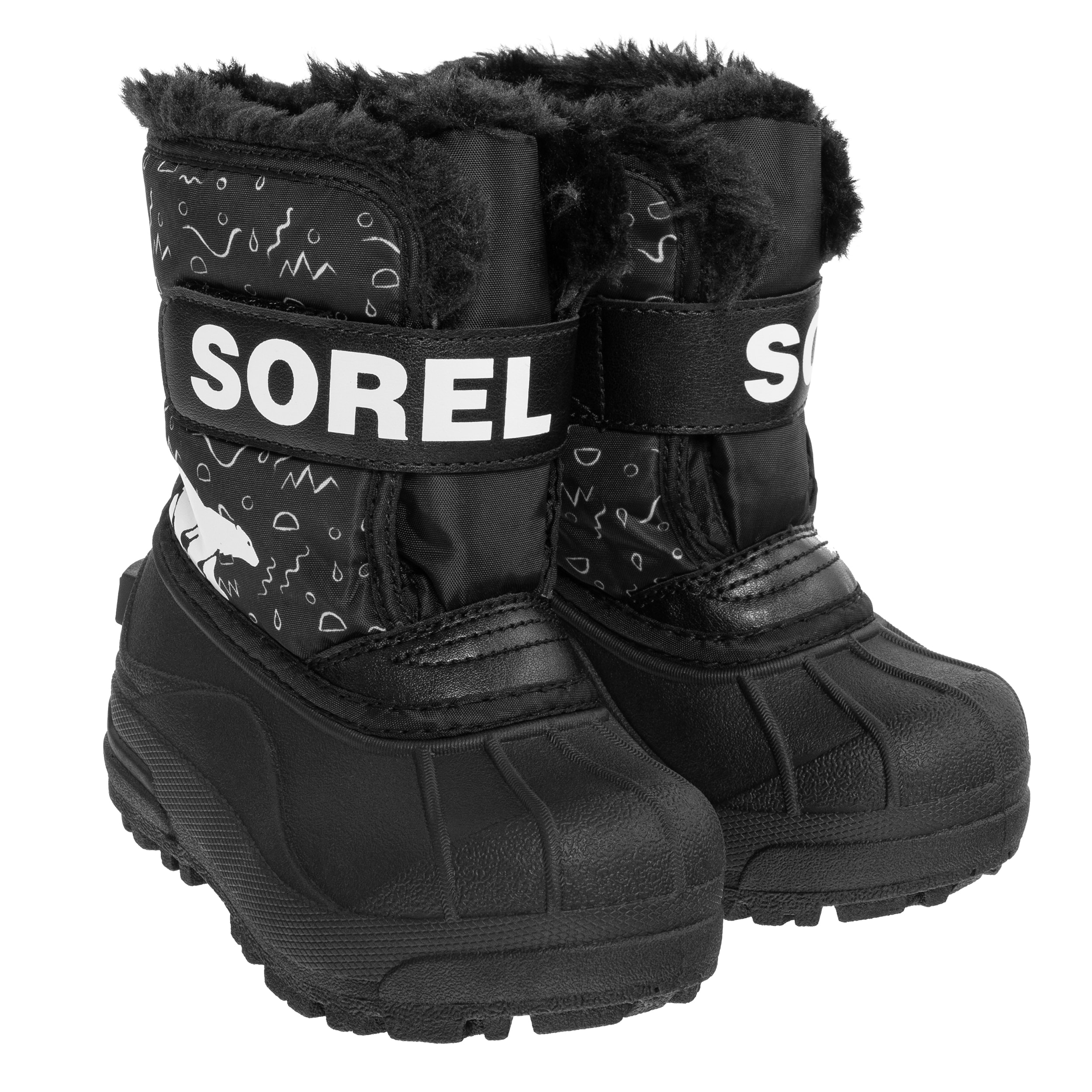 Buty śniegowce dziecięce Sorel Snow Commander Boot - Black/Bright Red