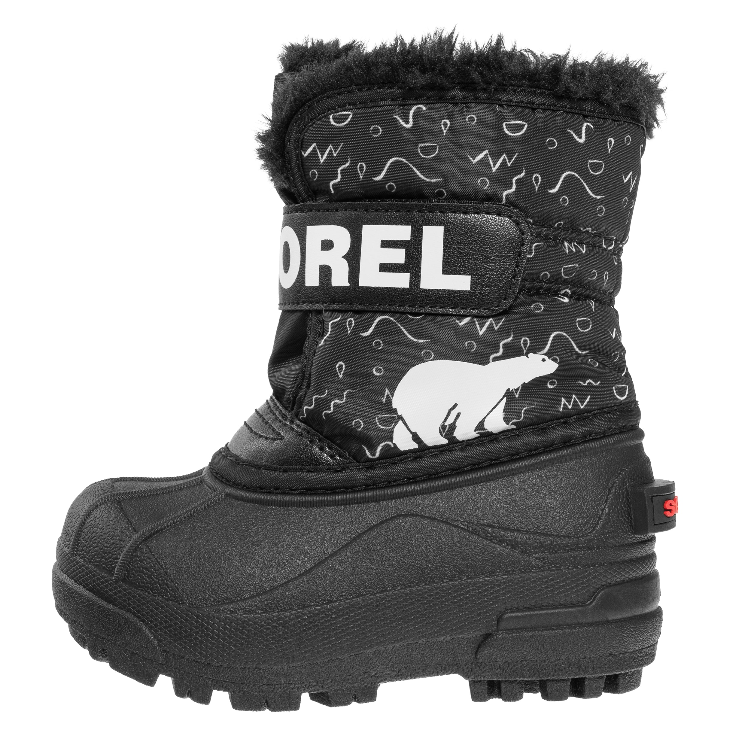 Buty śniegowce dziecięce Sorel Snow Commander Boot - Black/Bright Red