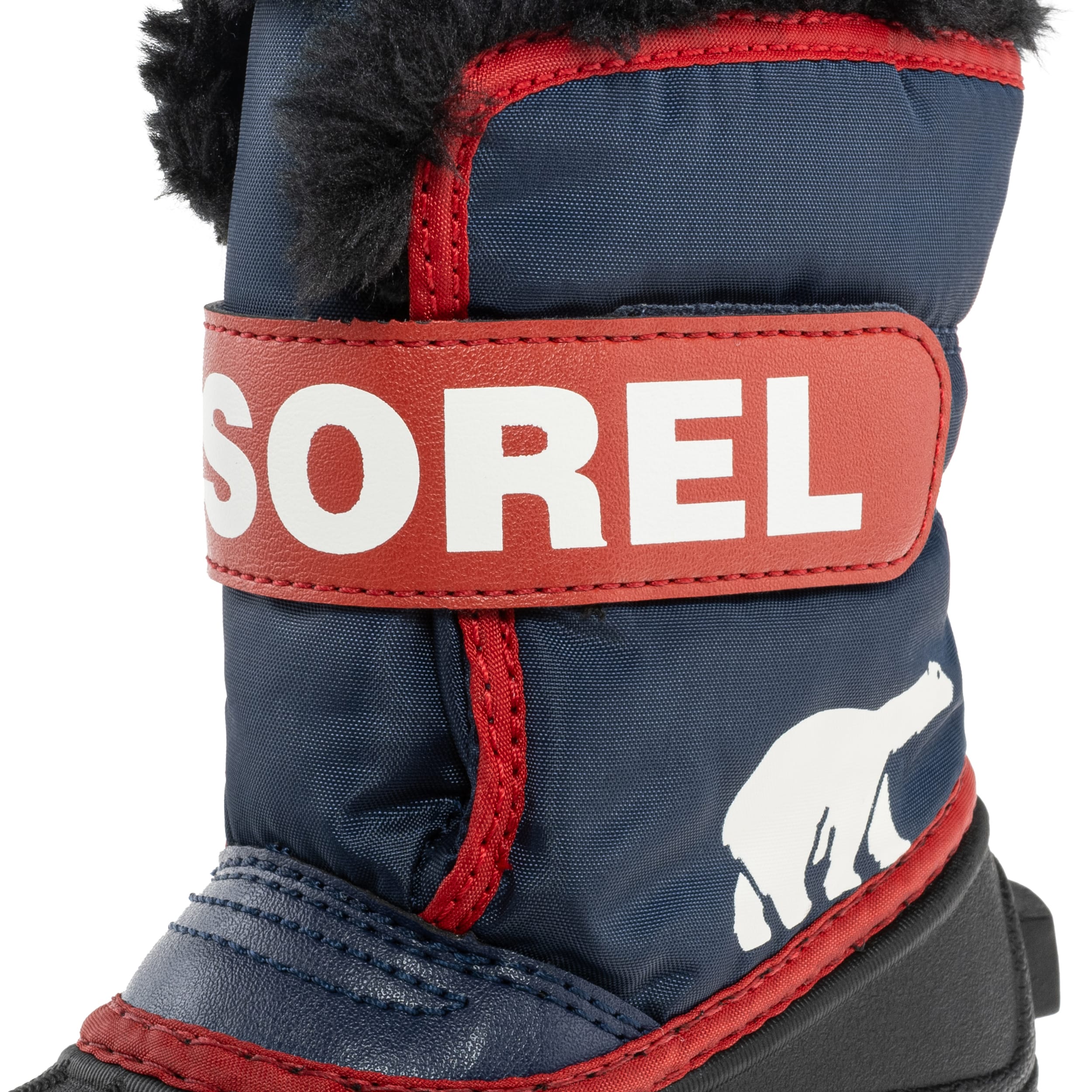 Buty śniegowce dziecięce Sorel Snow Commander Boot - Nocturnal/Sail Red