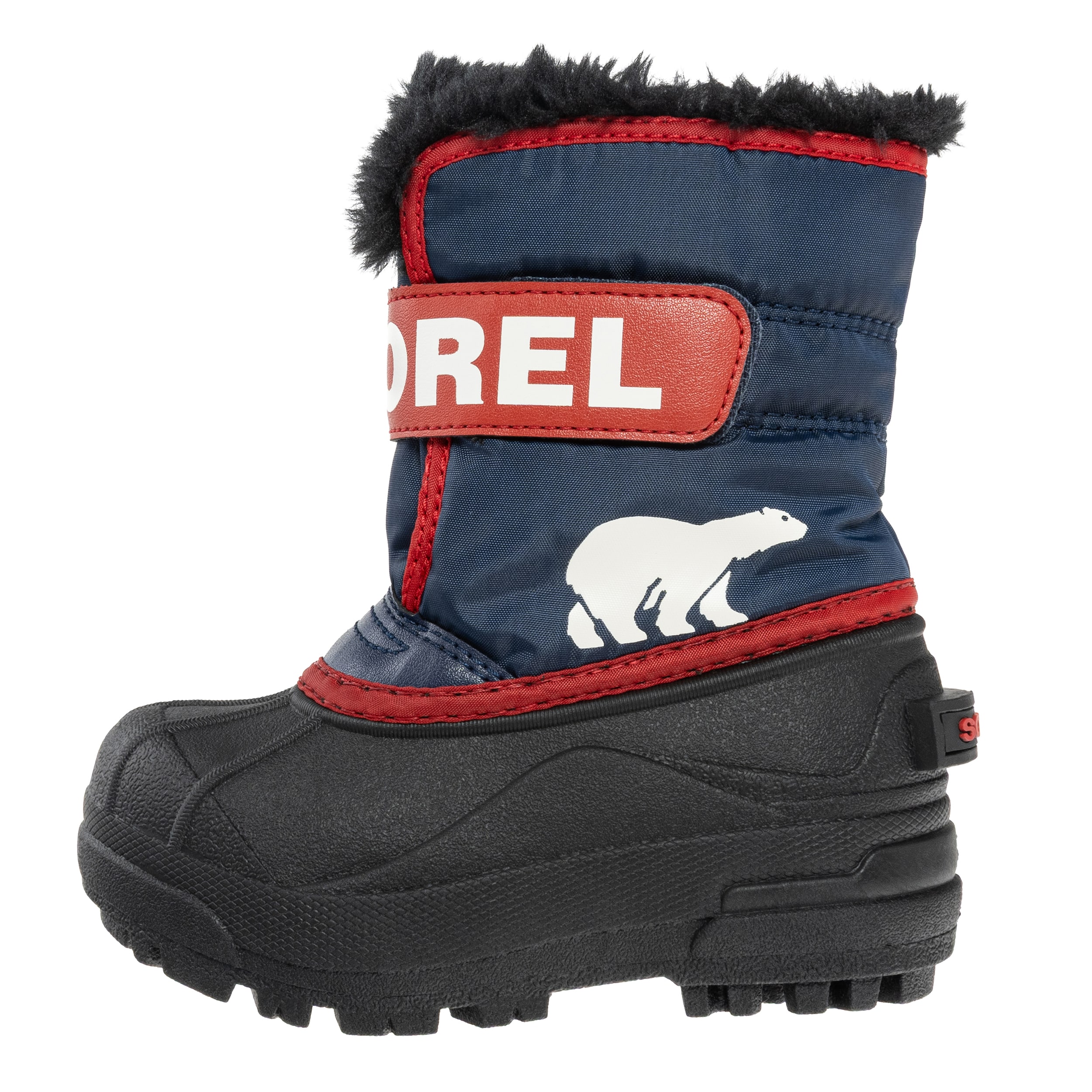 Buty śniegowce dziecięce Sorel Snow Commander Boot - Nocturnal/Sail Red