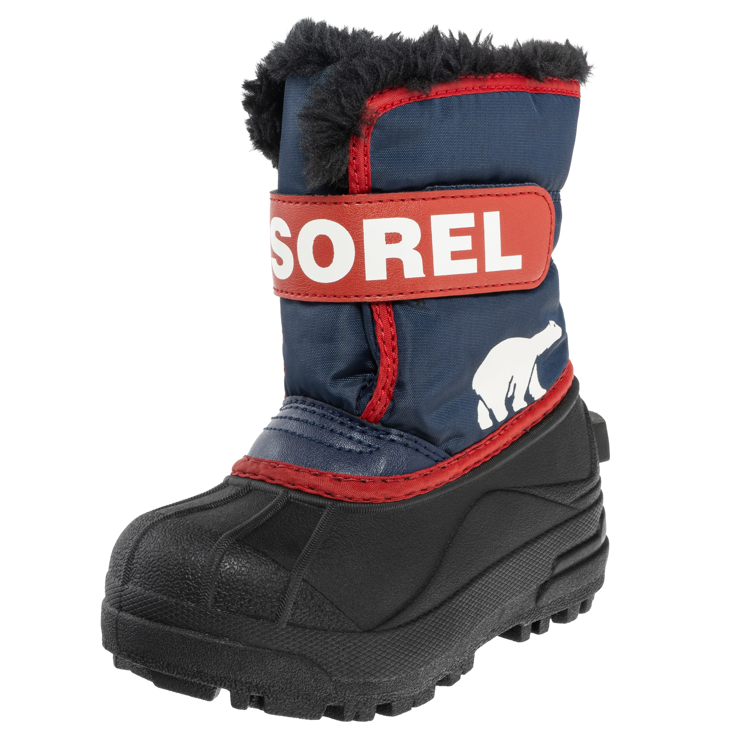 Buty śniegowce dziecięce Sorel Snow Commander Boot - Nocturnal/Sail Red