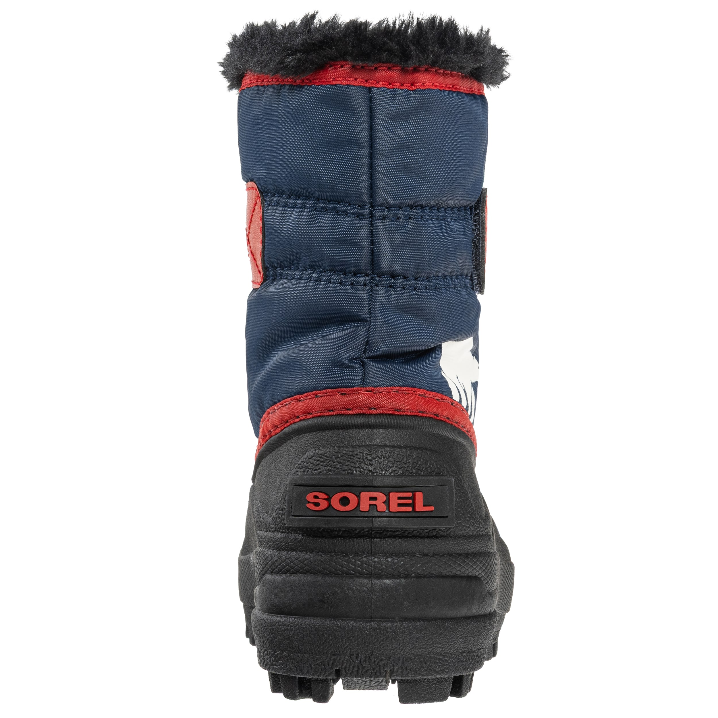 Buty śniegowce dziecięce Sorel Snow Commander Boot - Nocturnal/Sail Red
