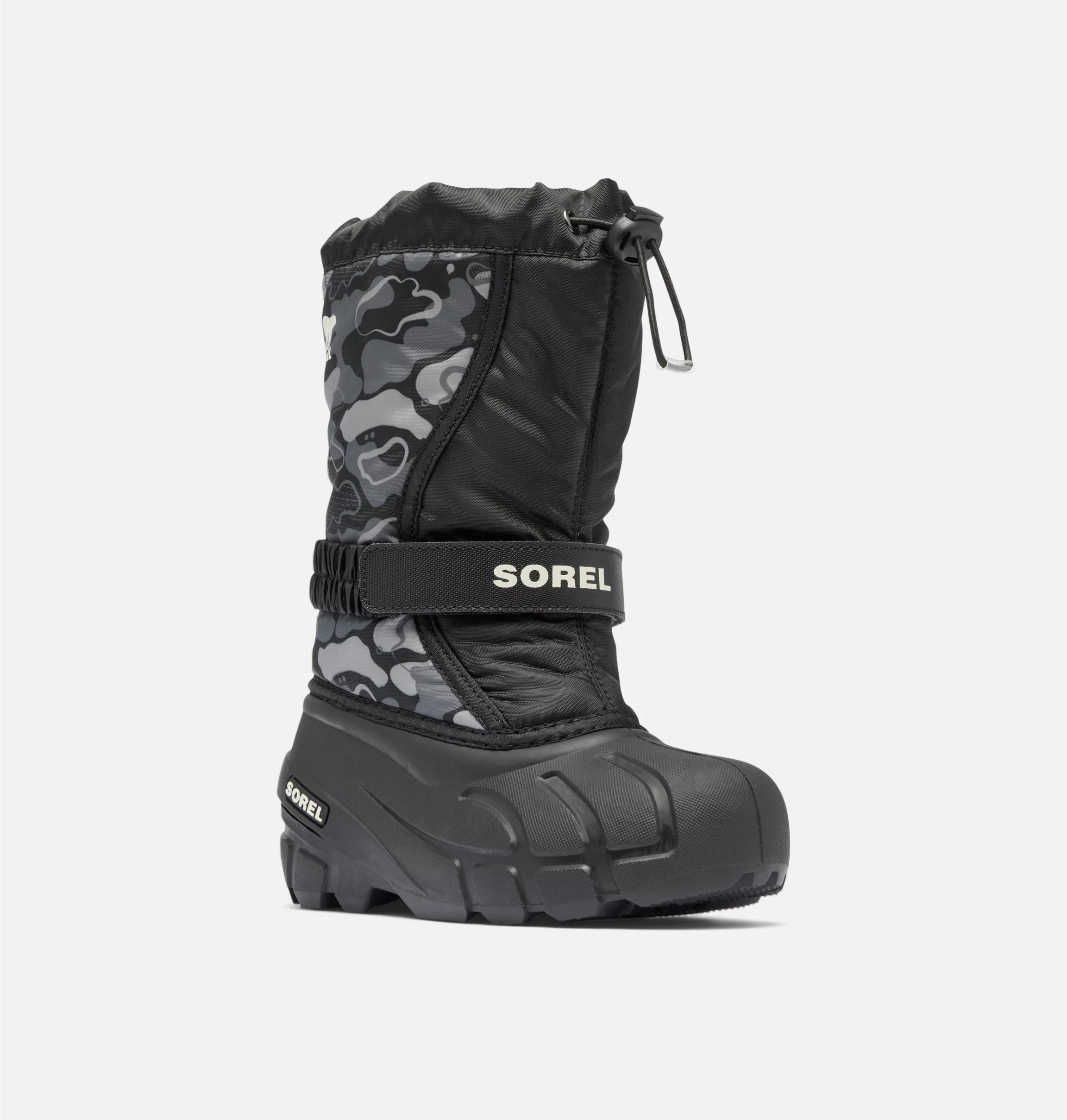 Buty śniegowce dziecięce Sorel Flurry Print Youth Boot - Black/Quarry