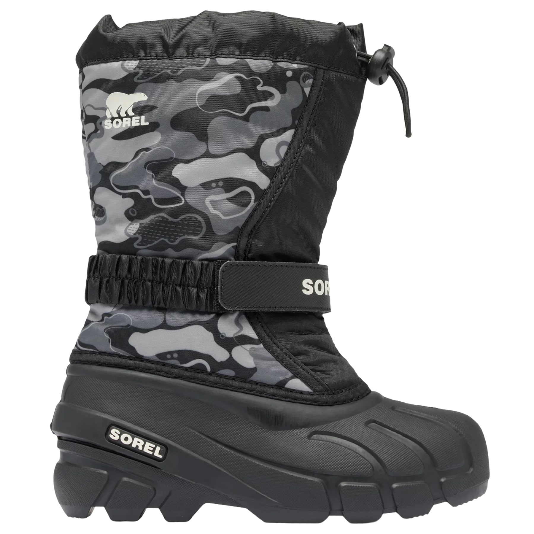 Buty śniegowce dziecięce Sorel Flurry Print Youth Boot - Black/Quarry