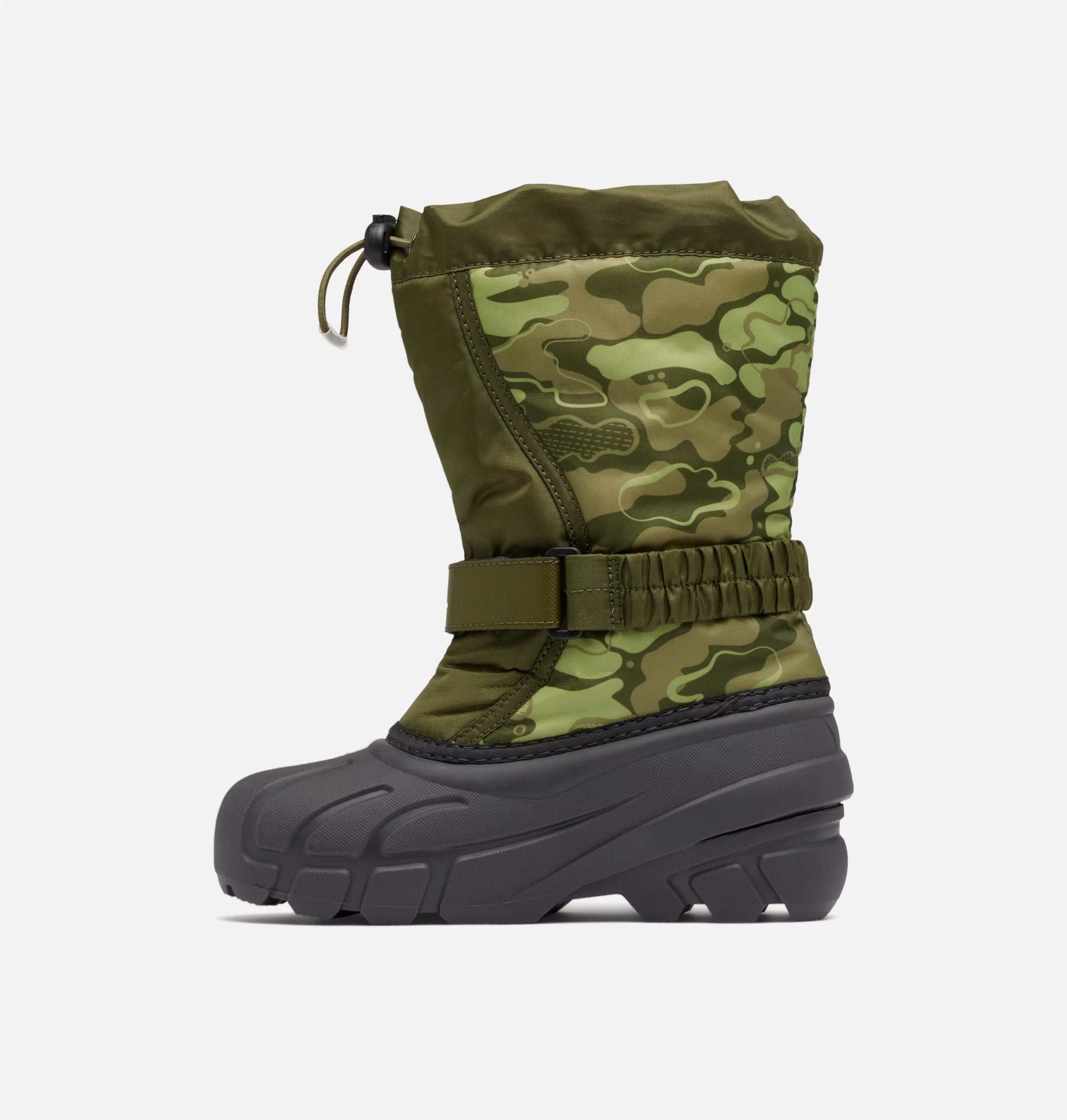 Buty śniegowce dziecięce Sorel Flurry Print Youth Boot - Utility Green/Savory