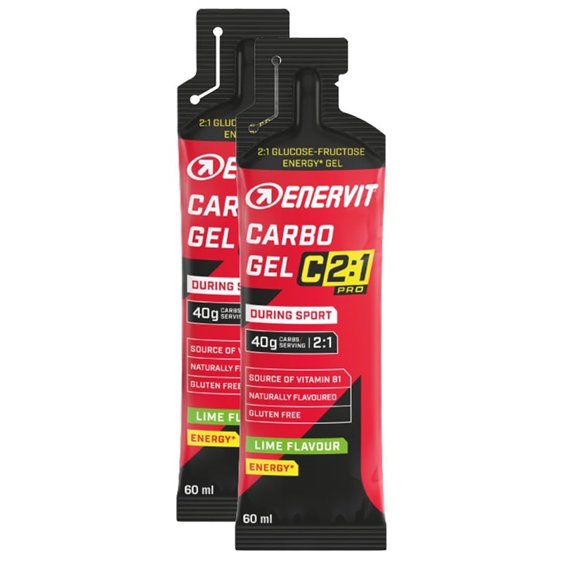 Żel energetyczny Enervit Sport Carbo Gel C2:1PRO - 2 x 60 ml - Limonkowy