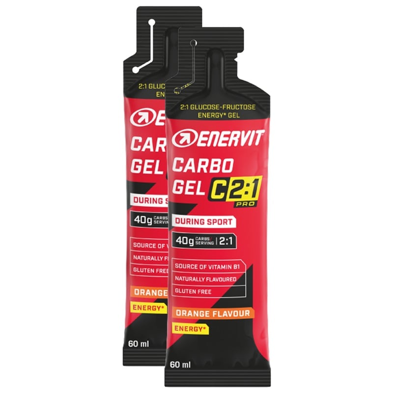 Żel energetyczny Enervit Sport Carbo Gel C2:1PRO - 2 x 60 ml - Pomarańczowy