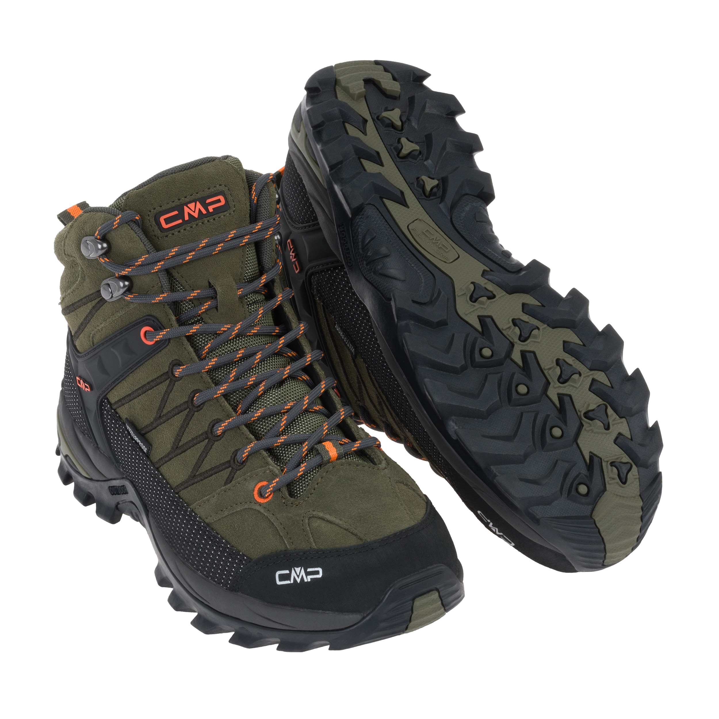 Buty trekkingowe CMP Rigel Mid Waterproof - Olive/Flame
