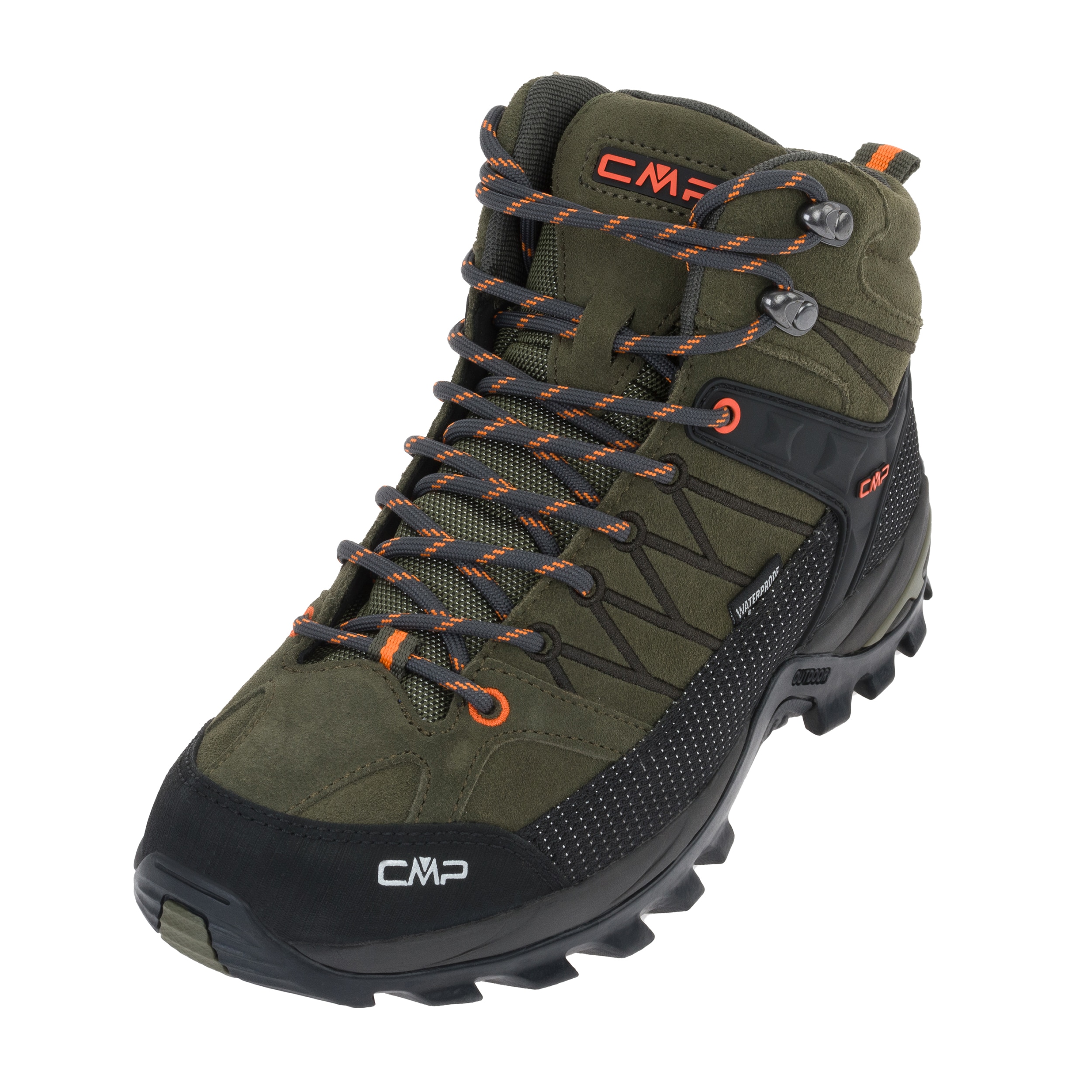 Buty trekkingowe CMP Rigel Mid Waterproof - Olive/Flame