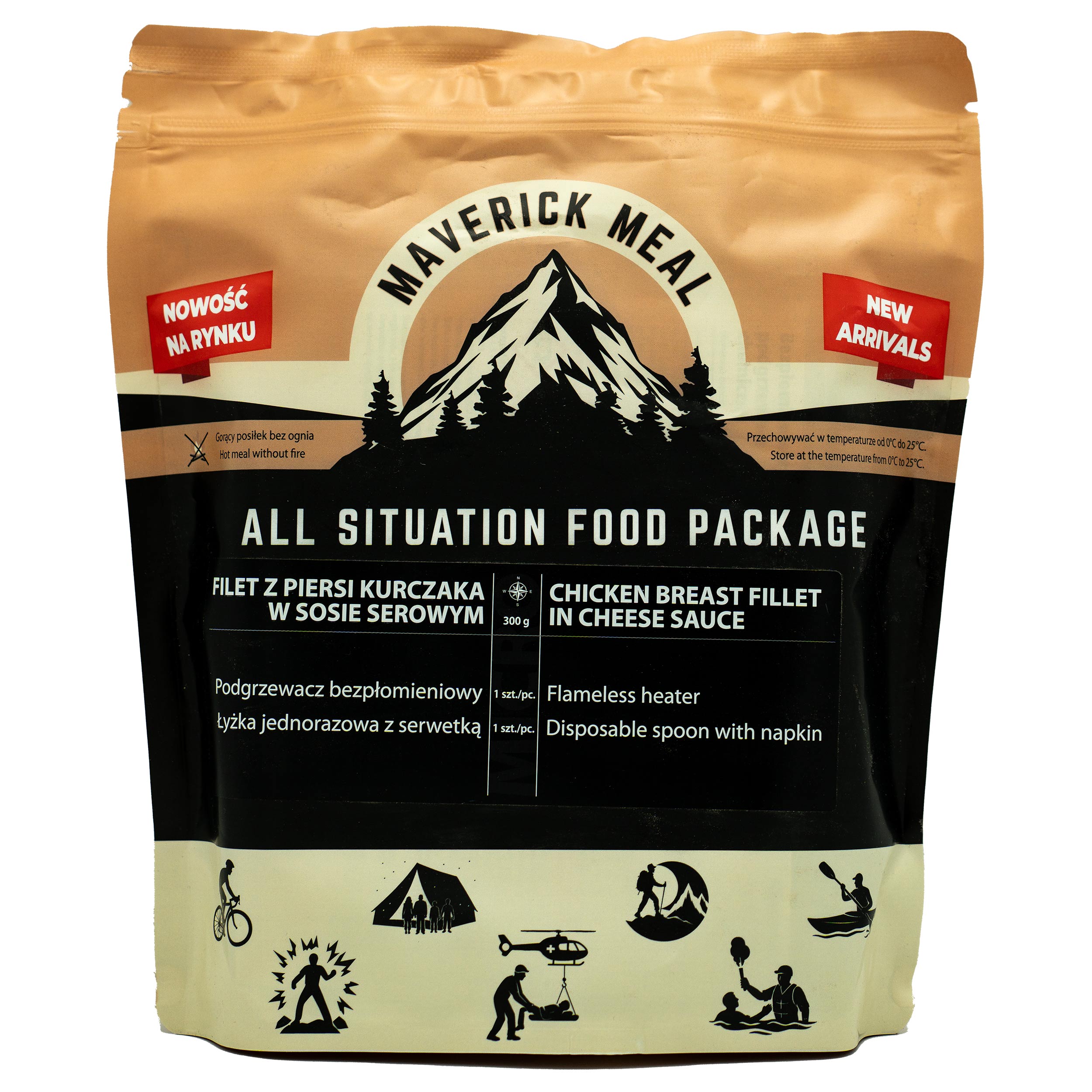 Danie gotowe Maverick Food Kurczak w sosie serowym 300 g - zestaw Micro z podgrzewaczem