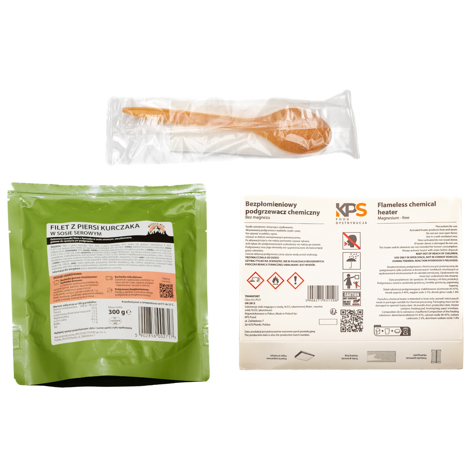 Danie gotowe Maverick Food Kurczak w sosie serowym 300 g - zestaw Micro z podgrzewaczem