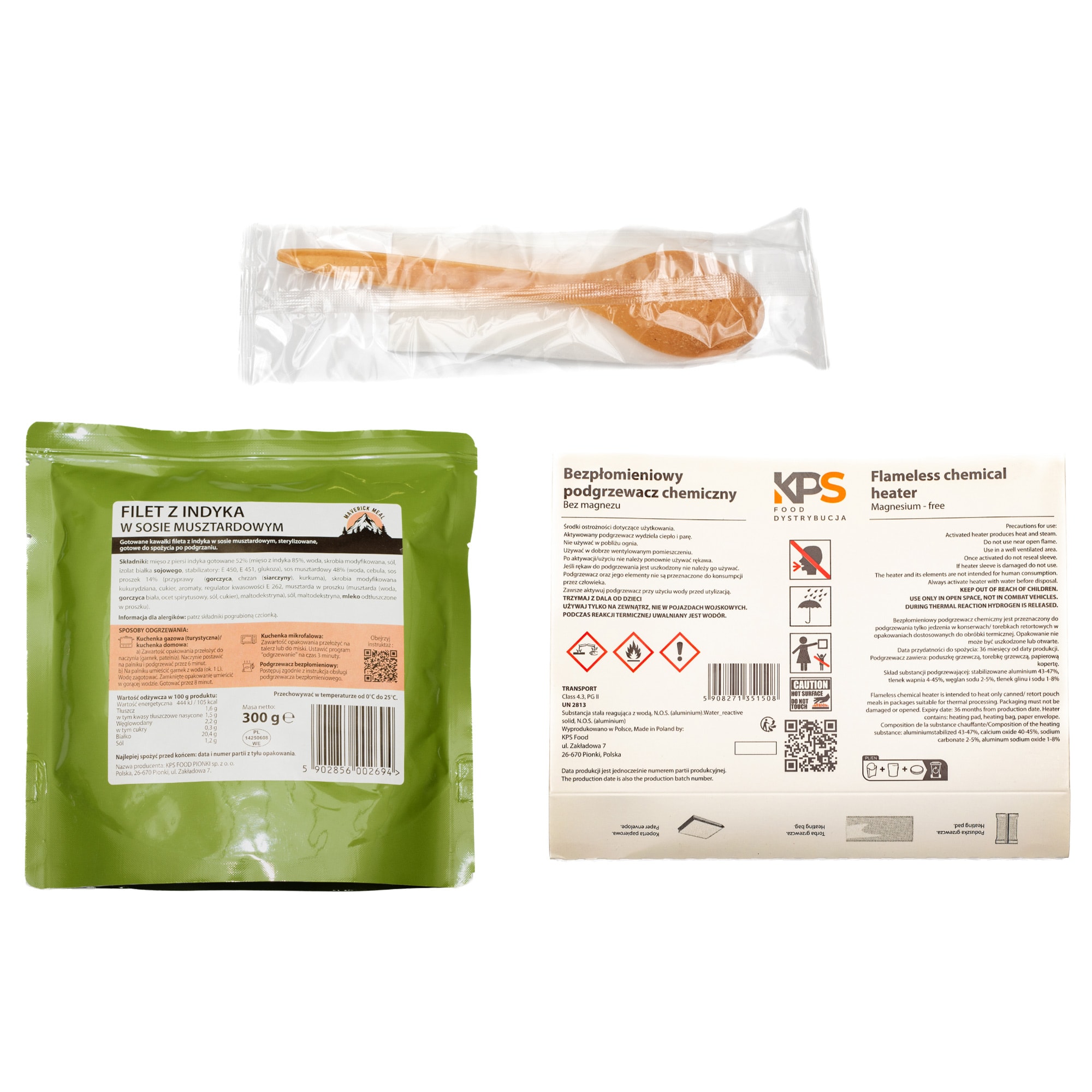 Danie gotowe Maverick Food Indyk w sosie musztardowym 300 g - zestaw Micro z podgrzewaczem