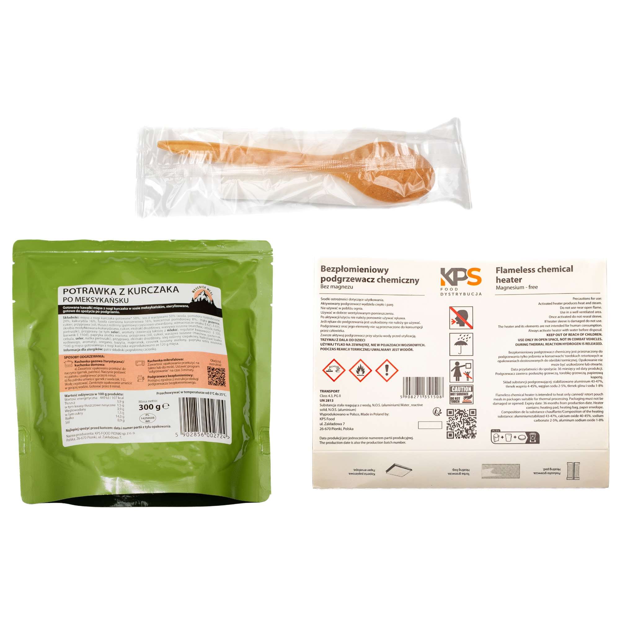 Danie gotowe Maverick Food  Potrawka z kurczaka po meksykańsku  300 g - zestaw Micro z podgrzewaczem