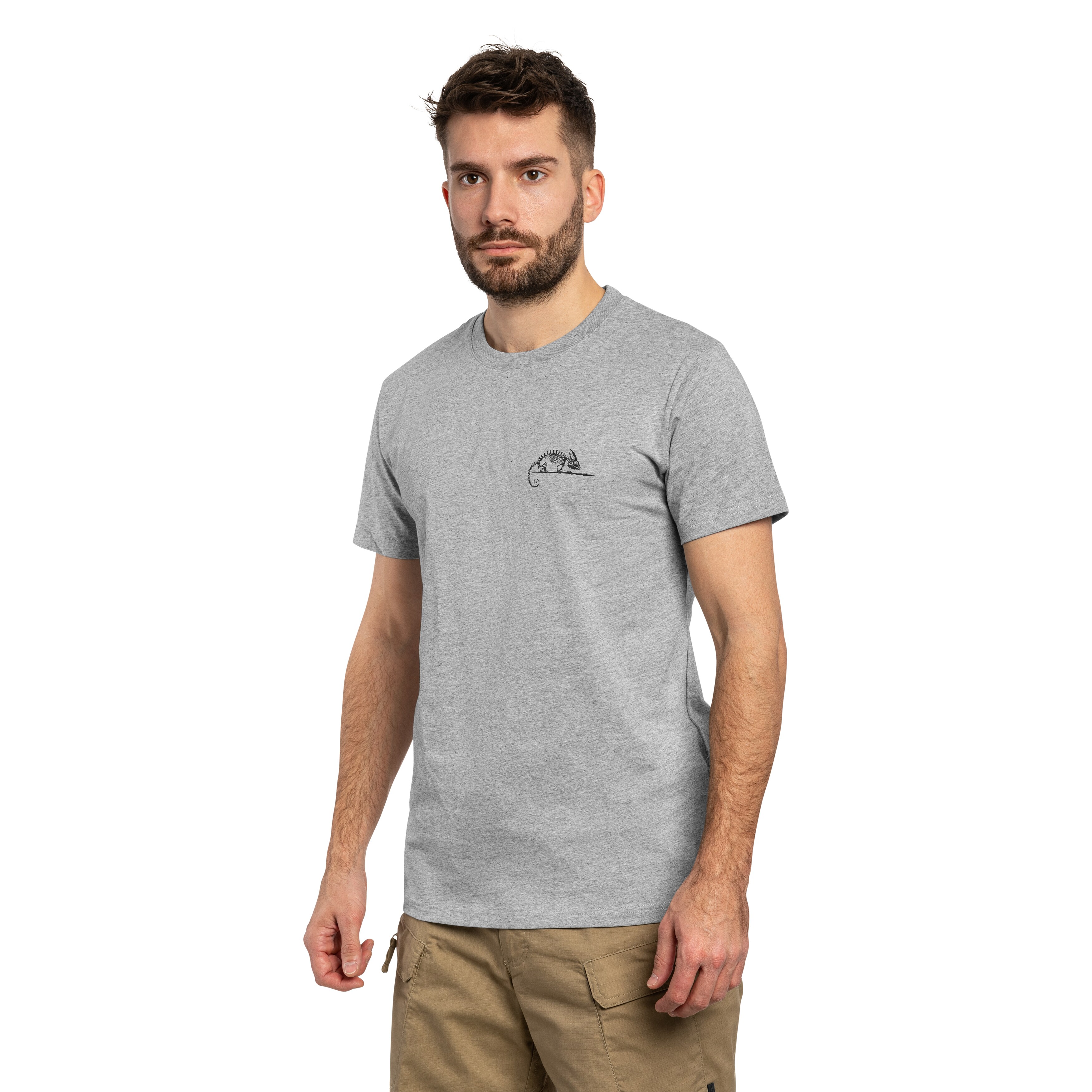 Koszulka T-Shirt Helikon Logo - Mid Grey Melange