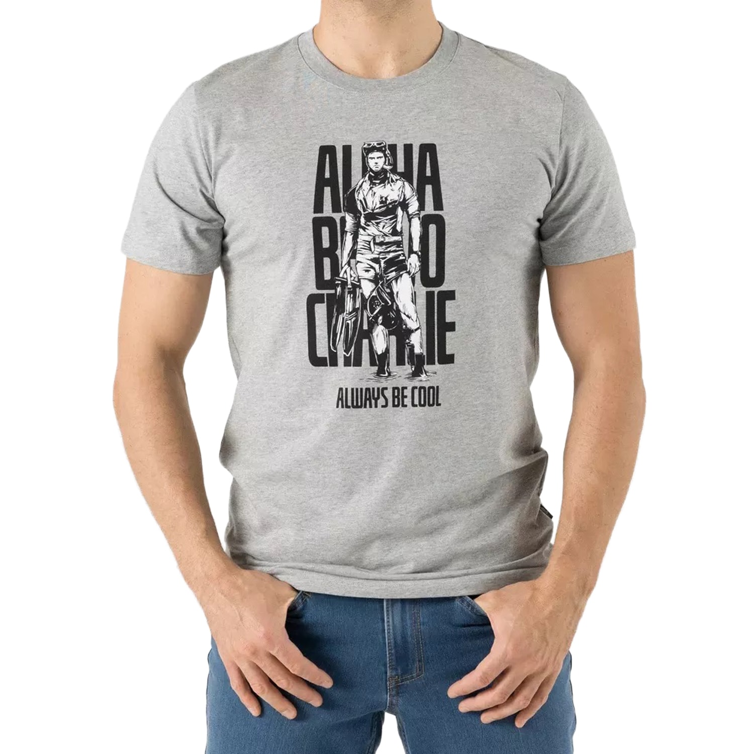 Koszulka T-Shirt Helikon ABC Alfa Bravo Charlie - Mid Grey Melange