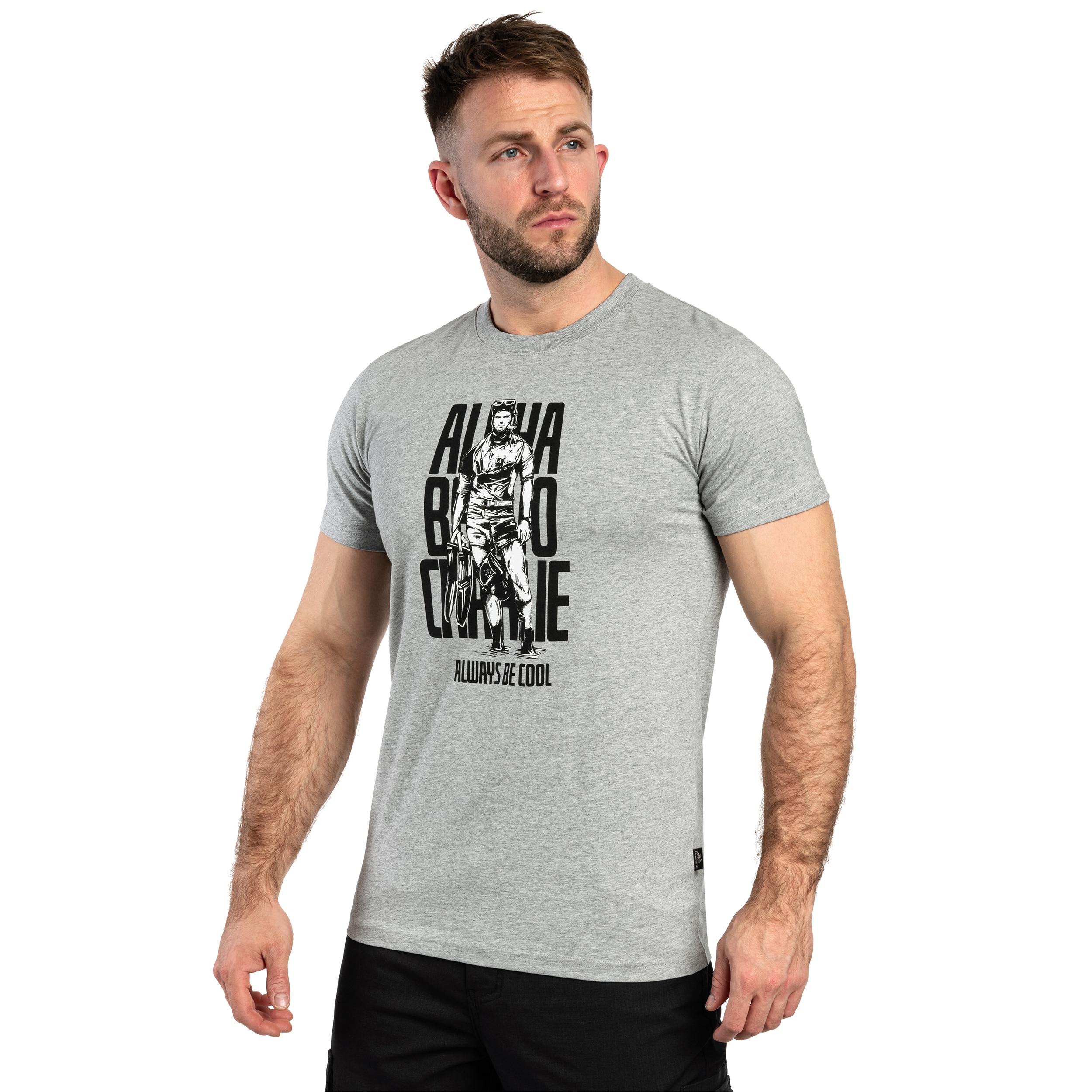 Koszulka T-Shirt Helikon-Tex ABC Alfa Bravo Charlie - Mid Grey Melange