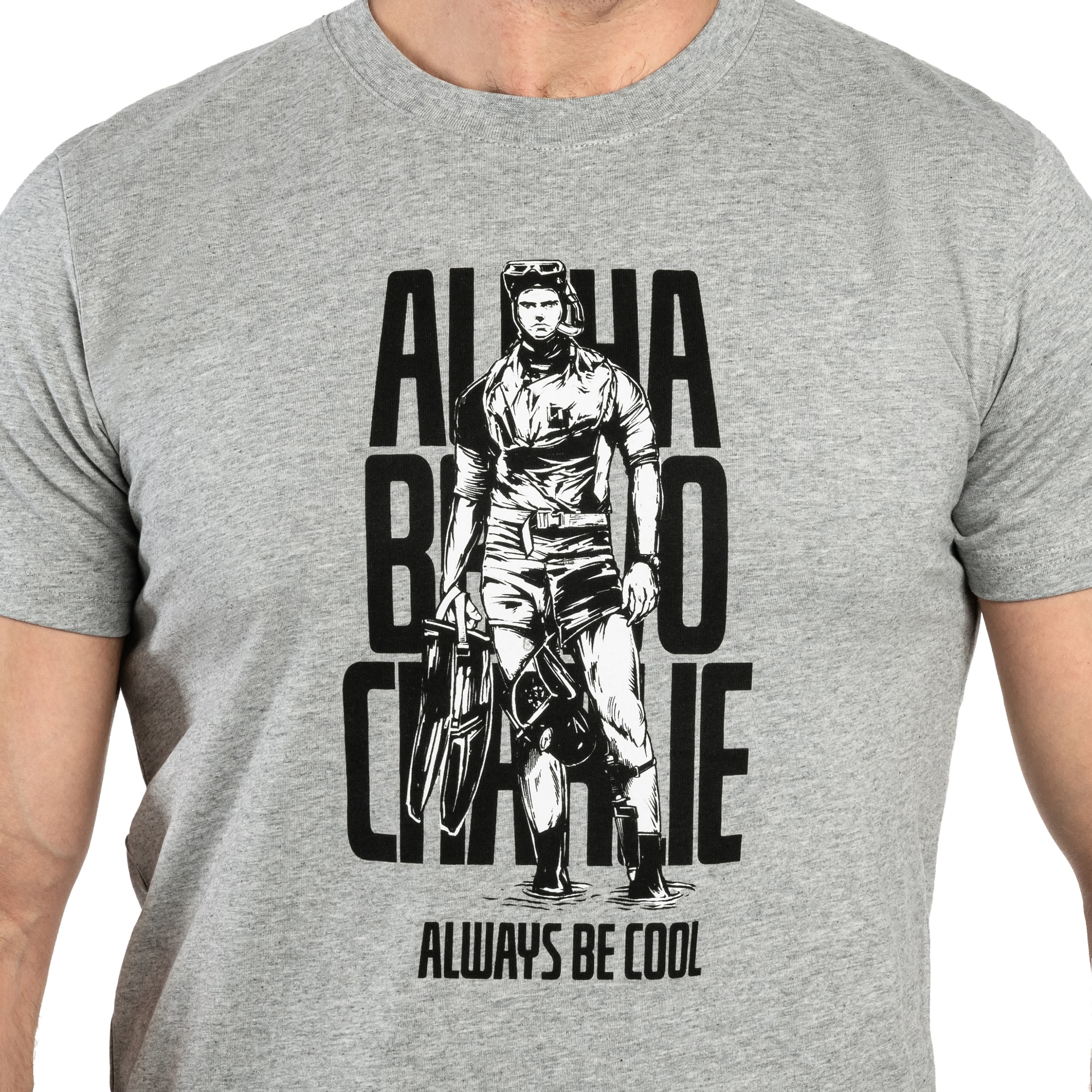 Koszulka T-Shirt Helikon-Tex ABC Alfa Bravo Charlie - Mid Grey Melange
