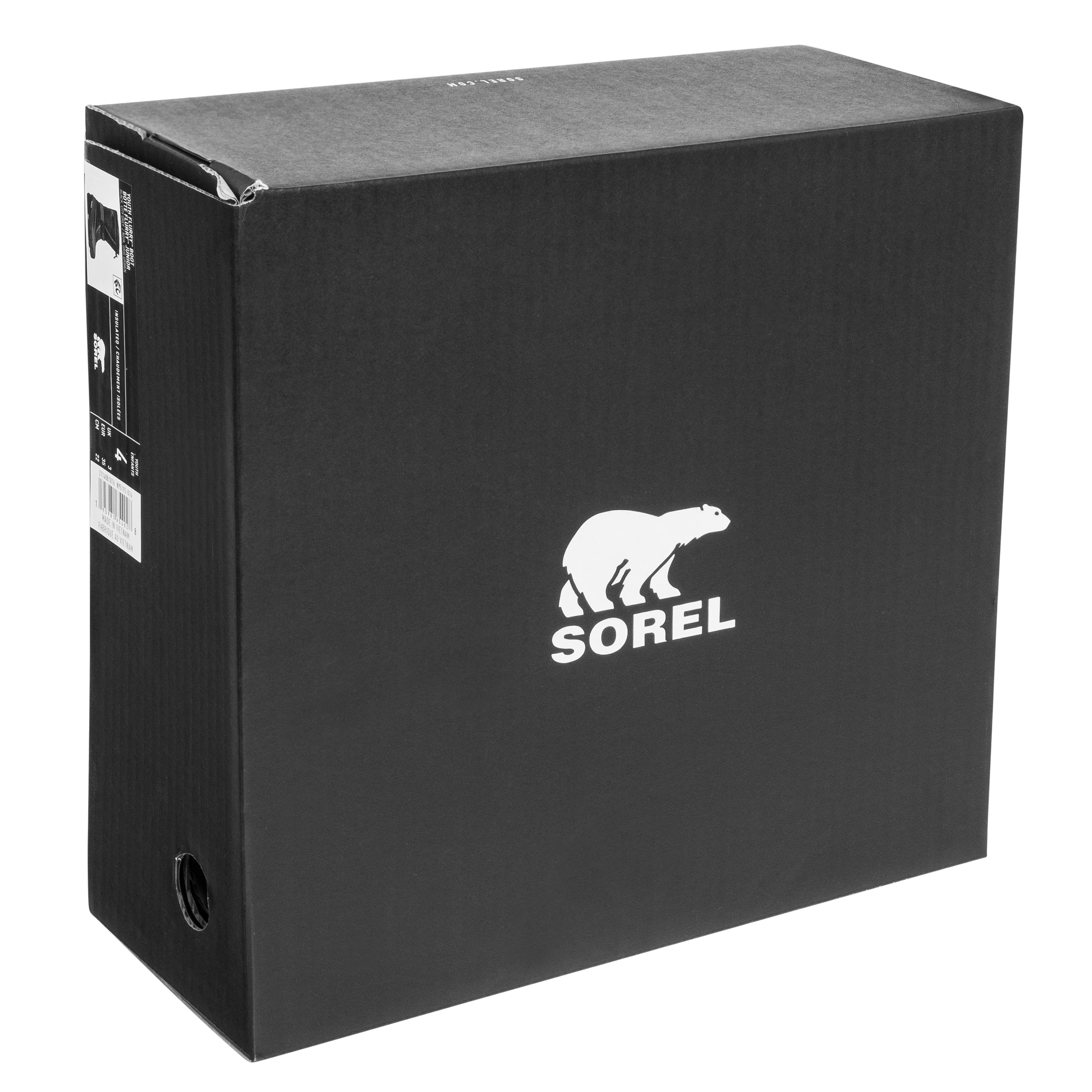 Buty śniegowce dziecięce Sorel Flurry Print Youth Boot - Black/City Grey