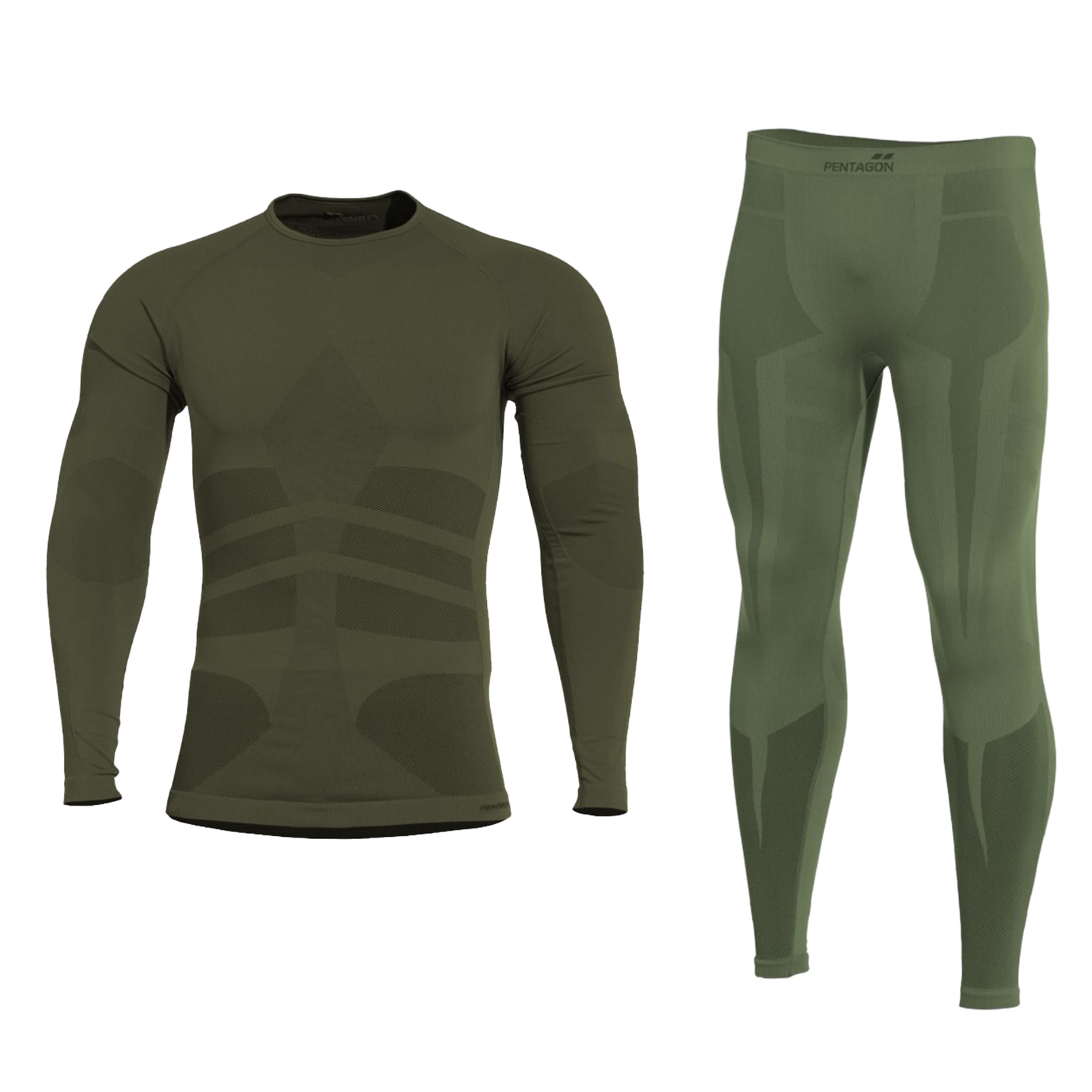 Bielizna termoaktywna Pentagon Plexis Camo Green - komplet