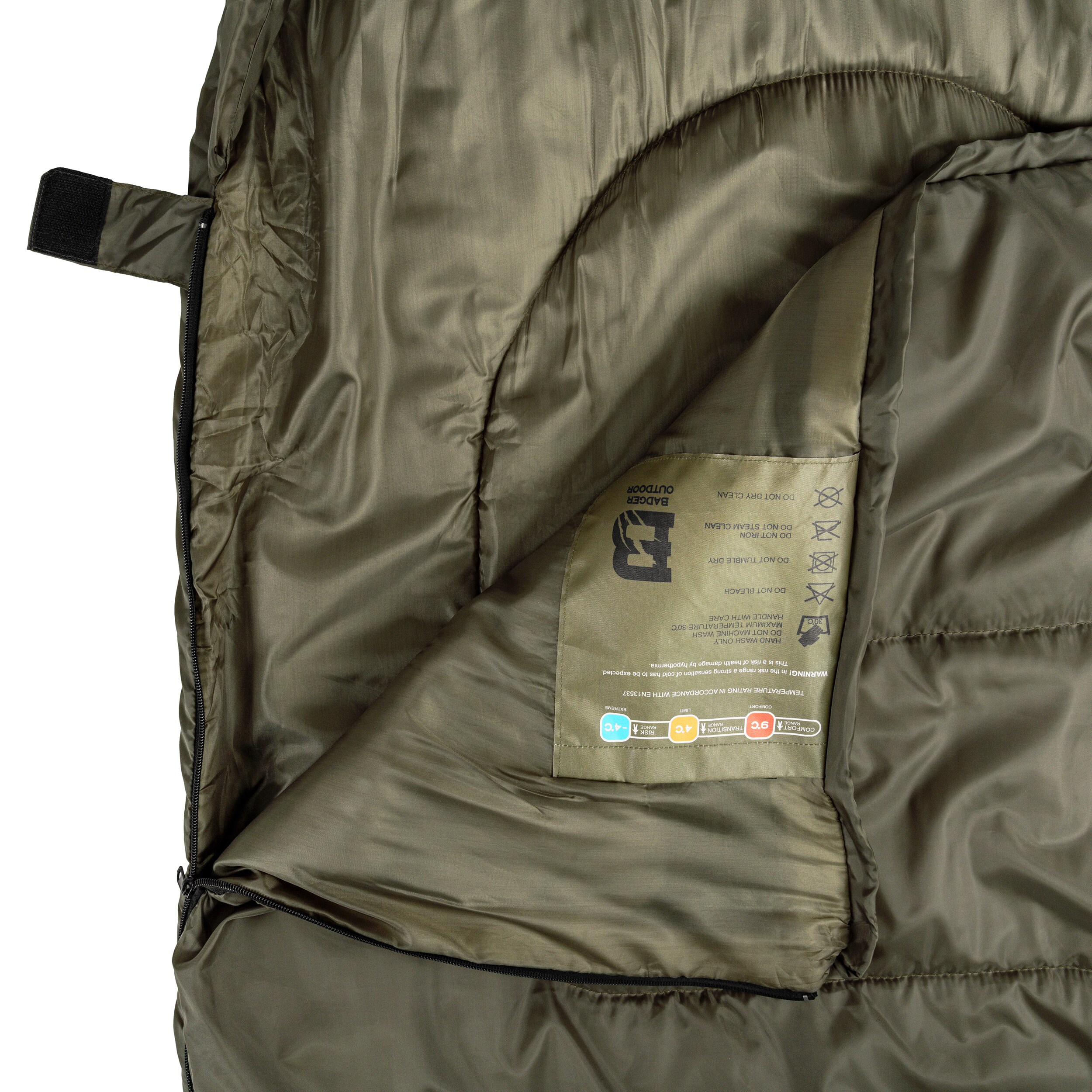 Śpiwór Badger Outdoor TacPak 10T Olive - lewy