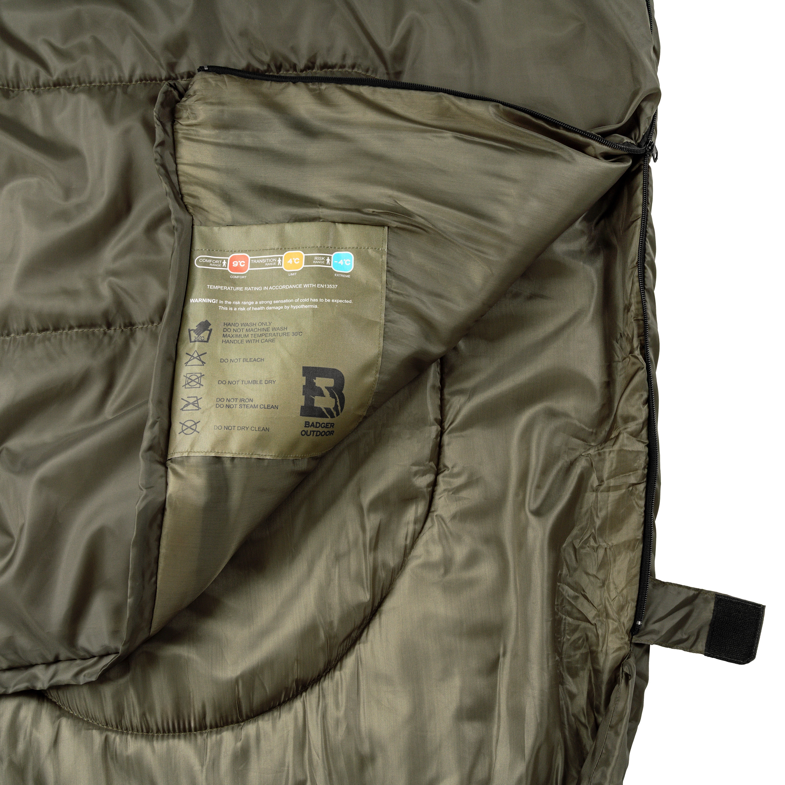 Śpiwór Badger Outdoor TacPak 10T Olive - prawy