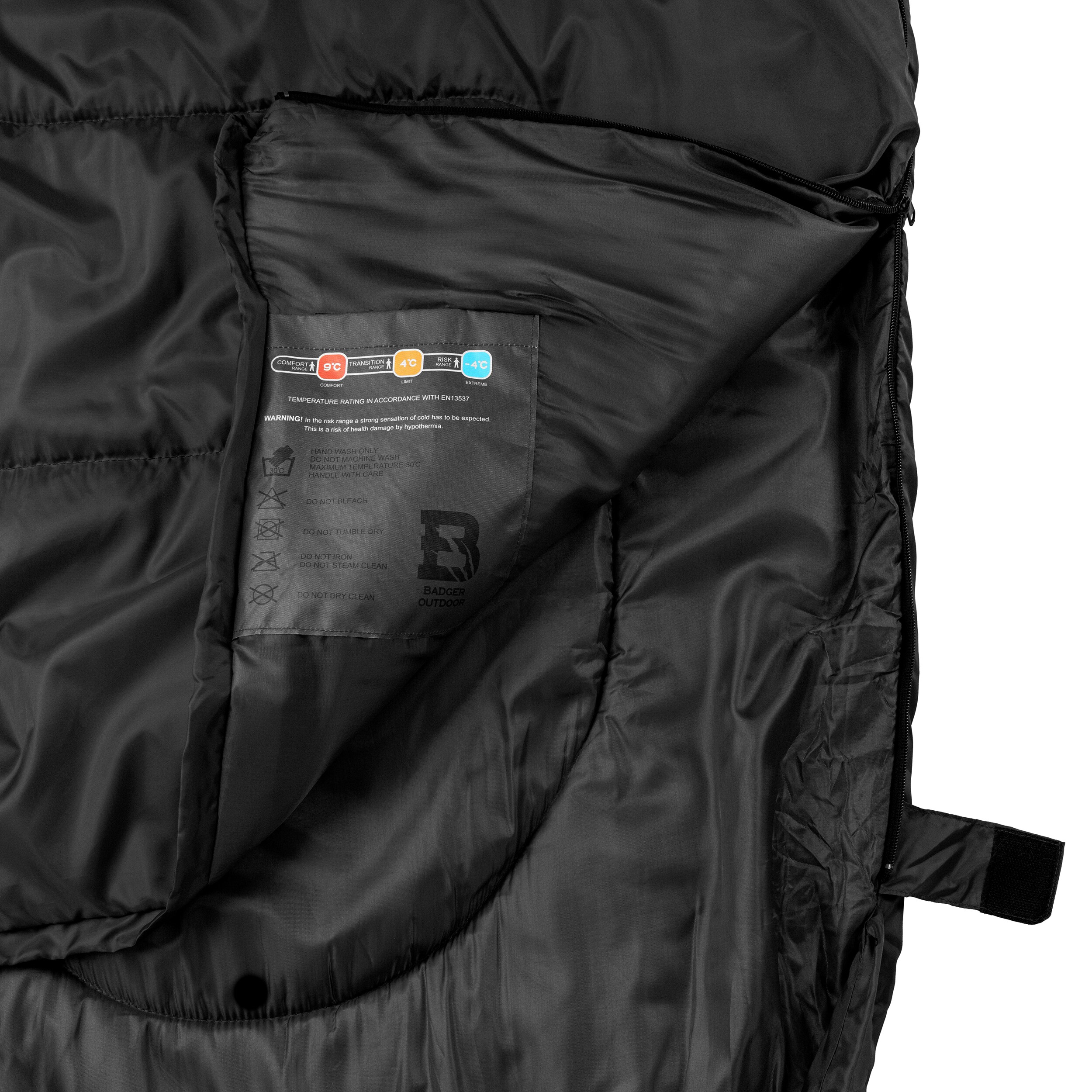 Śpiwór Badger Outdoor TacPak 10T Black - lewy