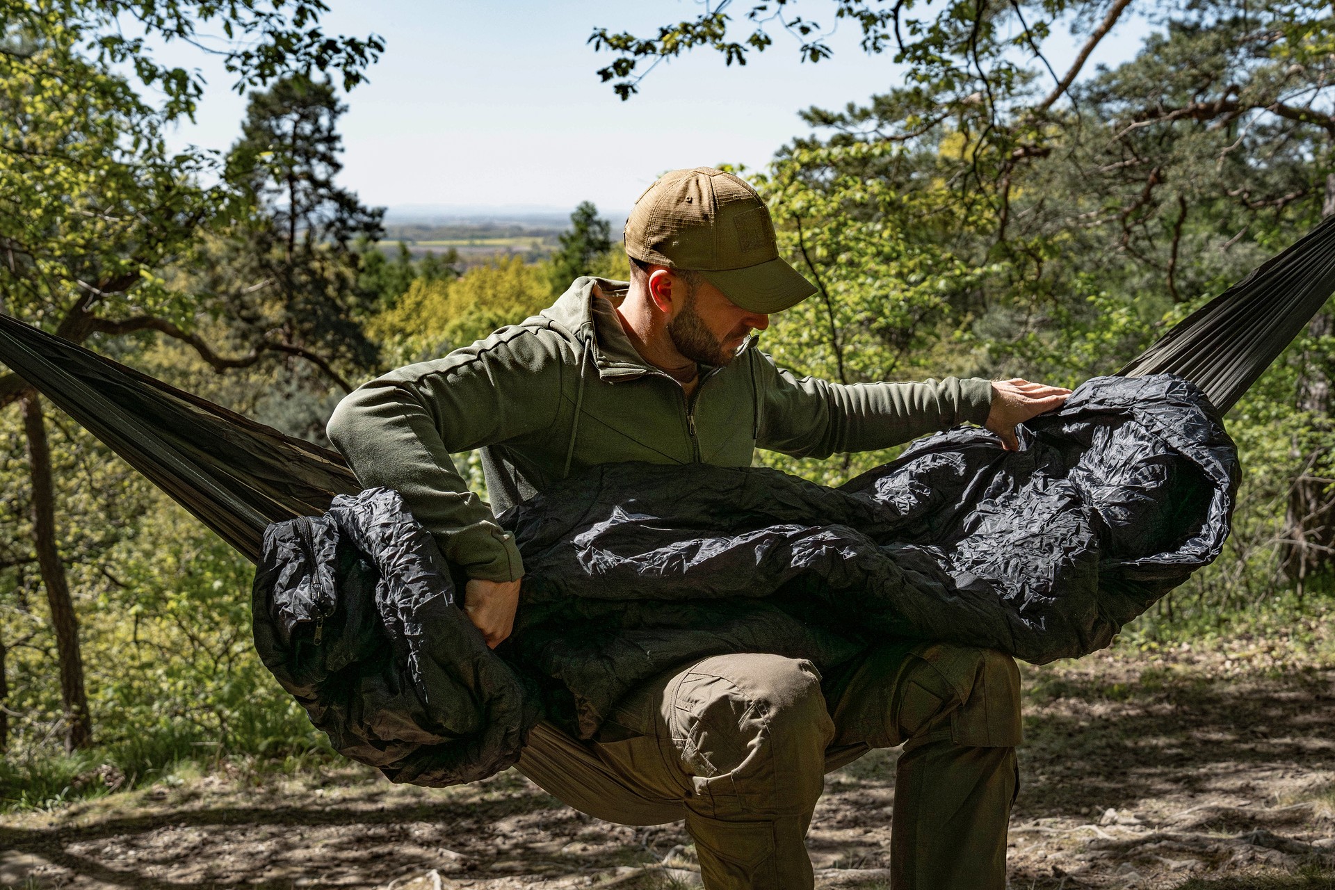 Śpiwór Badger Outdoor TacPak 10T Black - lewy