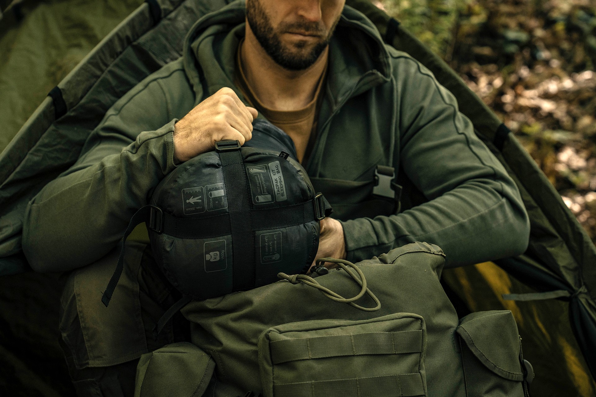 Śpiwór Badger Outdoor TacPak 10T Black - lewy