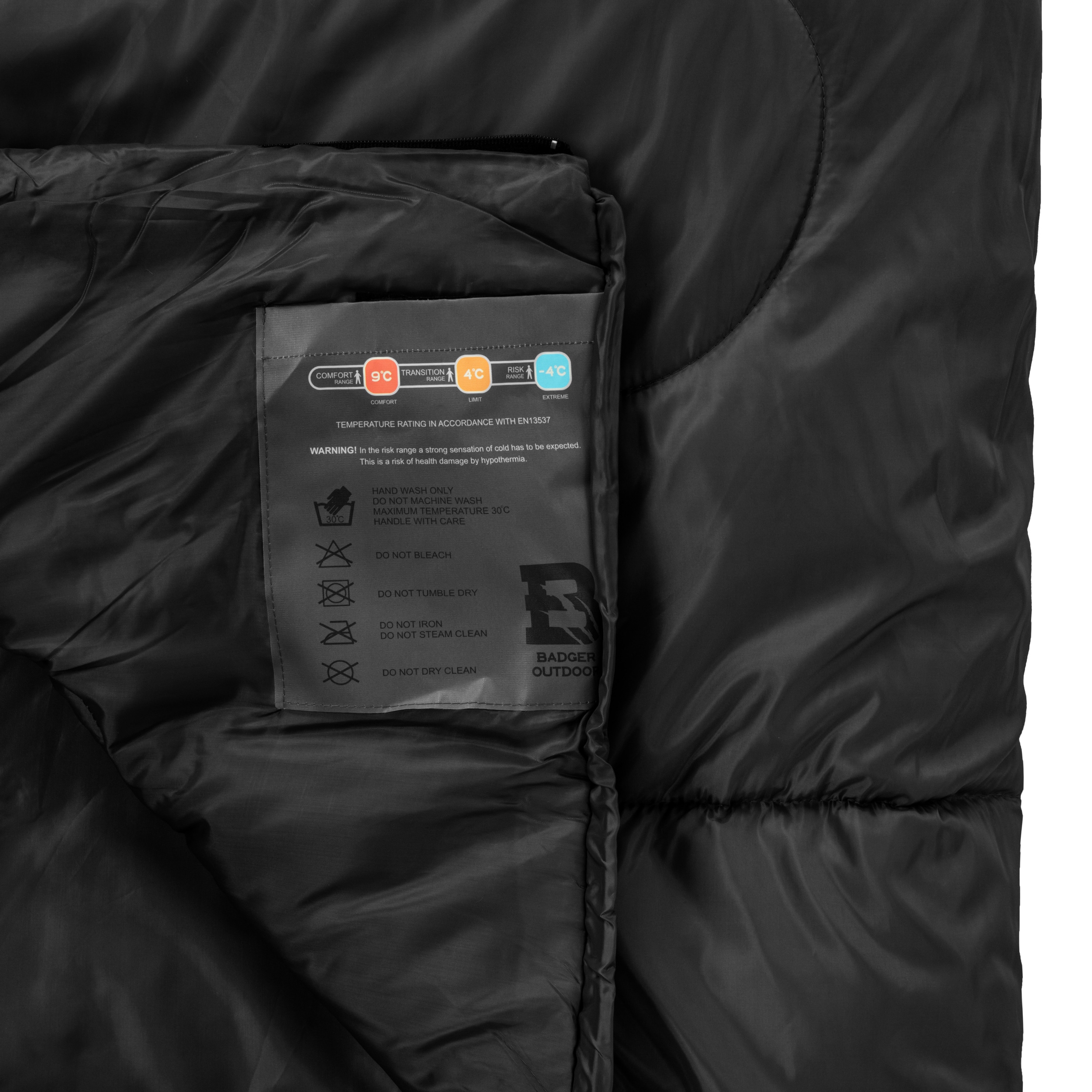 Śpiwór Badger Outdoor TacPak 10T Black - lewy