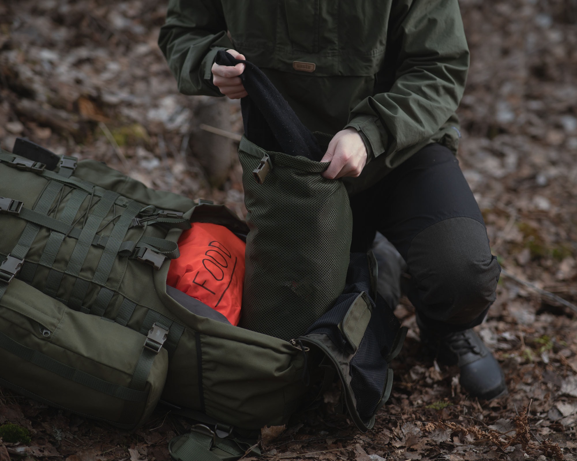 Worek transportowy Savotta Stuffsack Rolltop Mesh 20 l - Green