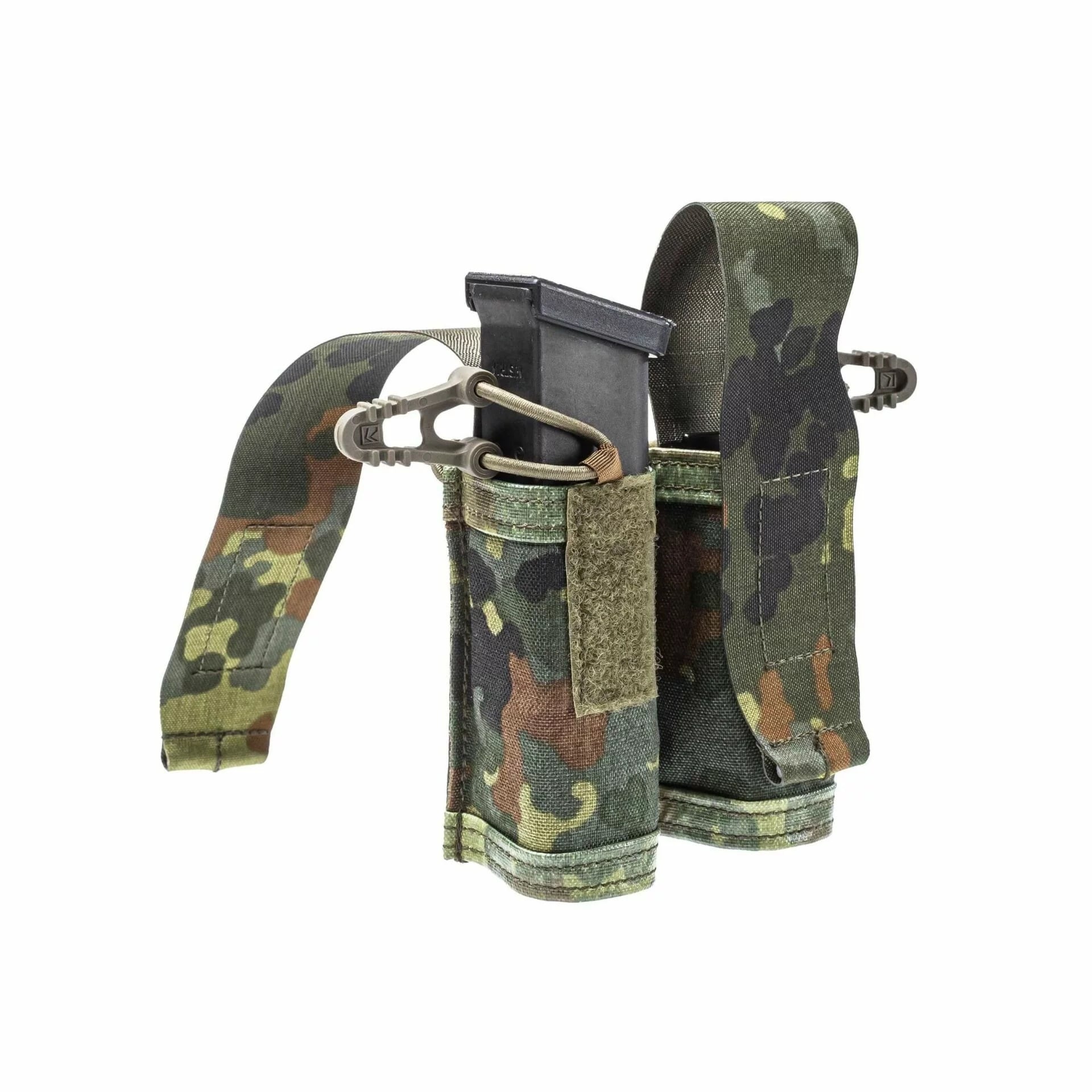 Podwójna ładownica Lindnerhof na magazynki pistoletowe MX762-2 - Flecktarn