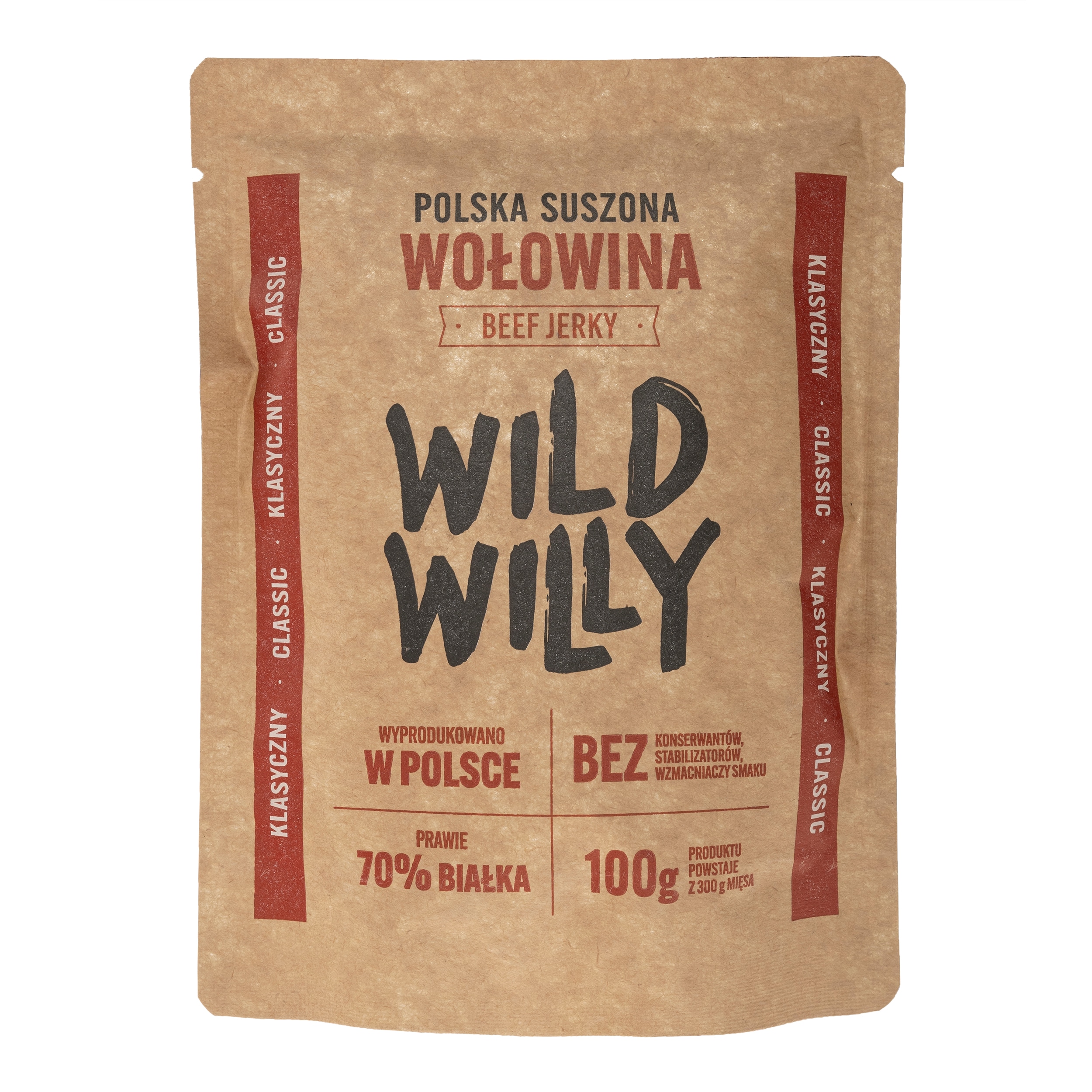 Suszona wołowina Wild Willy Beef Jerky Classic 30 g - 3 szt.