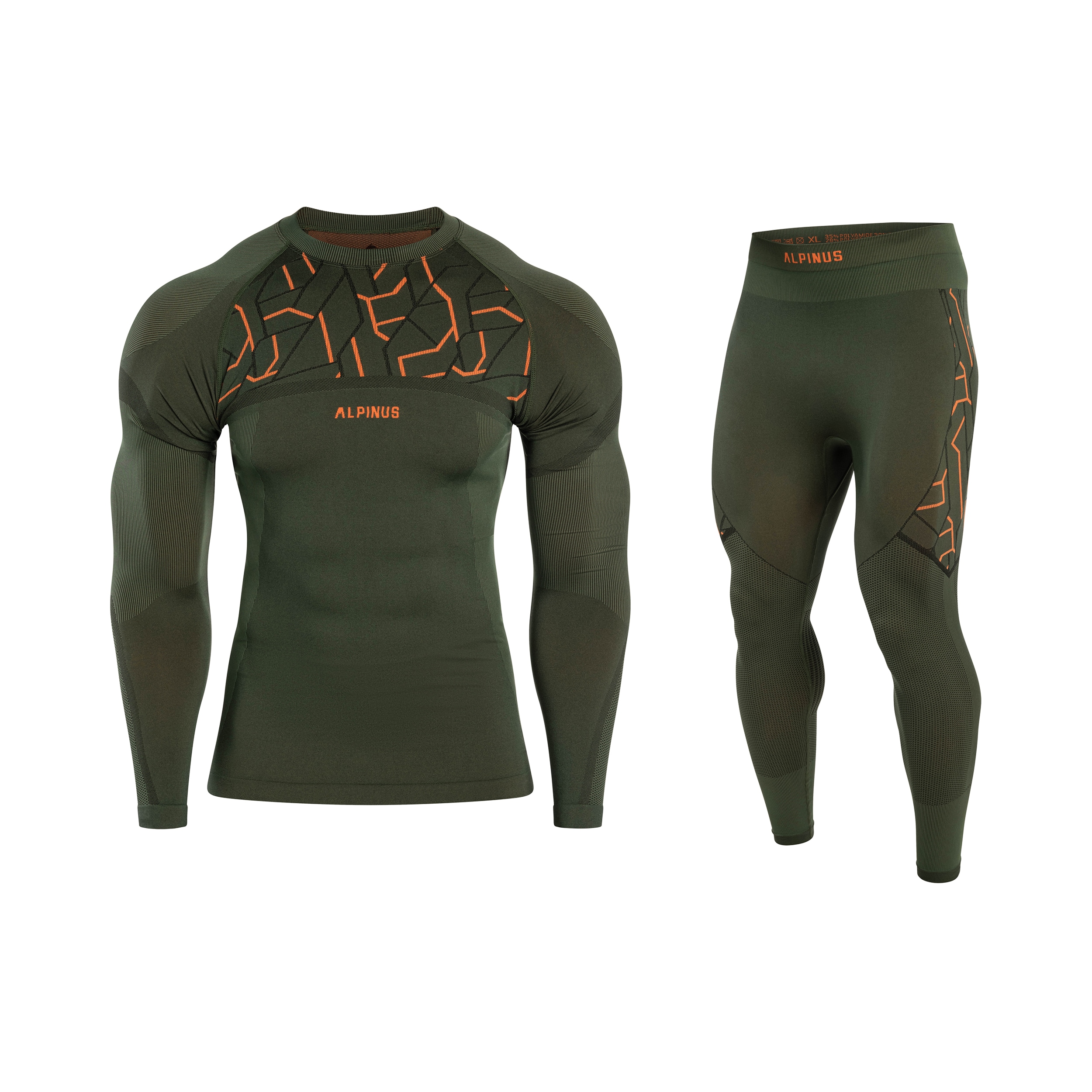 Bielizna termoaktywna Alpinus Gausdal - Zielona/Pomarańczowa