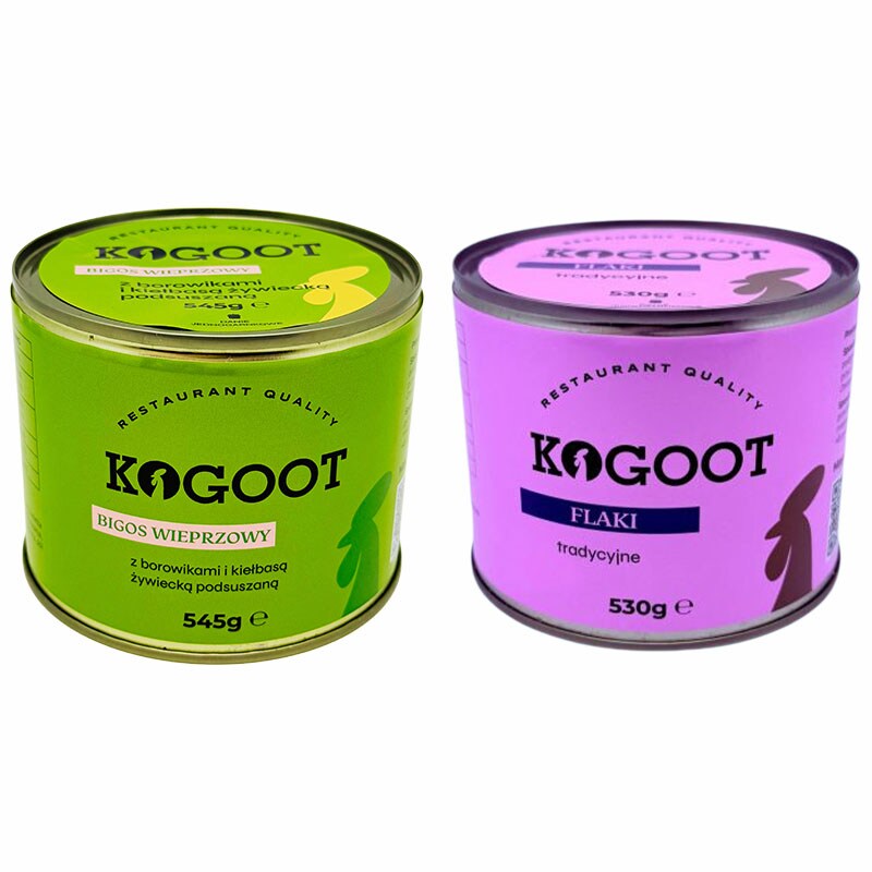 Żywność konserwowana Kogoot - Bigos wieprzowy 545 g, Flaki tradycyjne 530 g