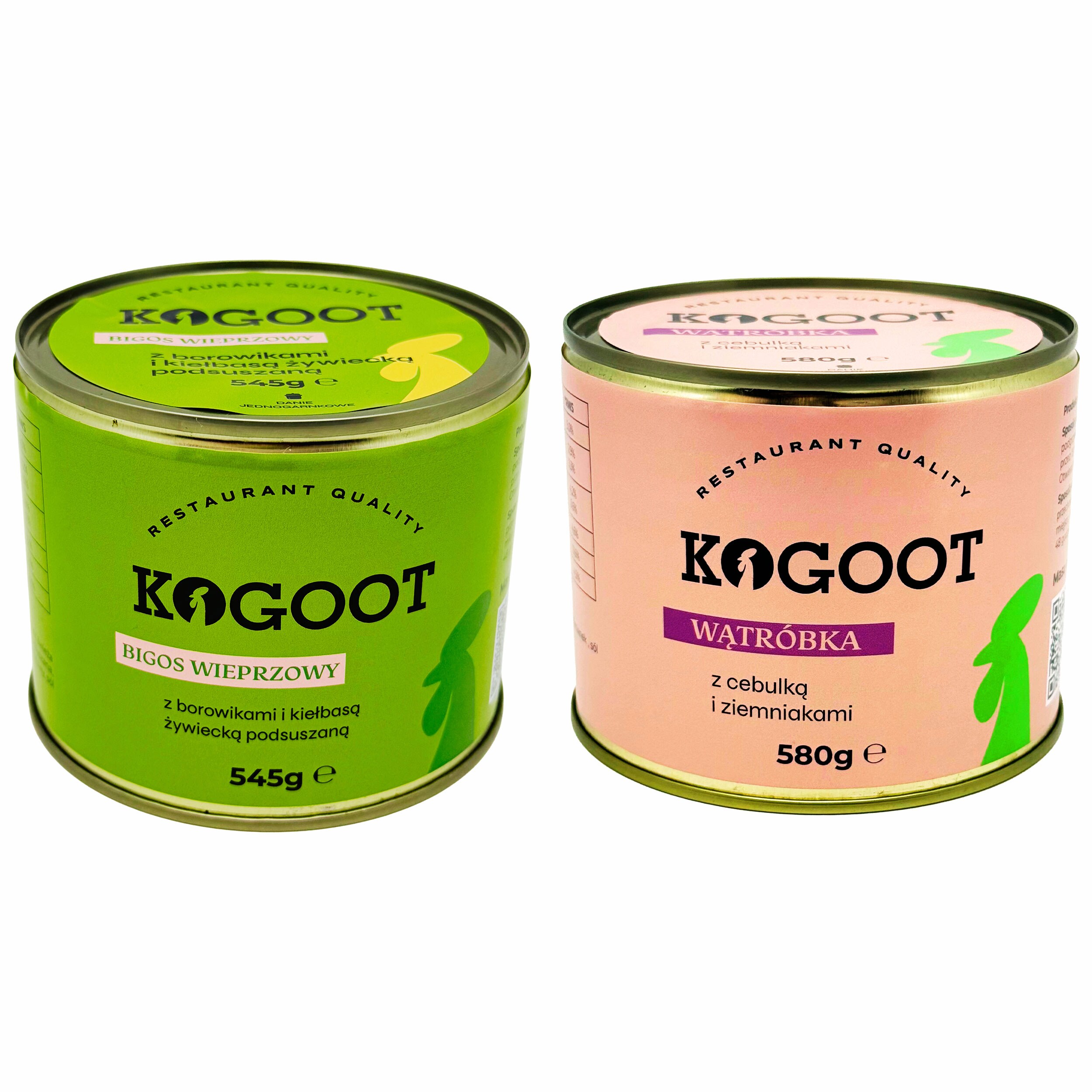 Żywność konserwowana Kogoot - Bigos wieprzowy 545 g, Wątróbka 580 g