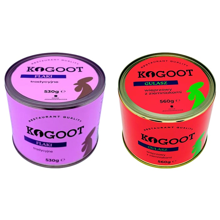 Консерви Kogoot - Традиційні фляки 530 г, Свинячий гуляш 560 г