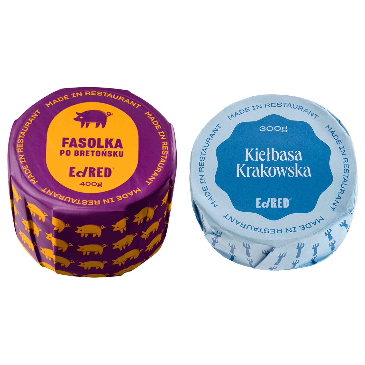 Żywność konserwowana Ed Red - Fasolka po bretońsku 400 g, Kiełbasa 300 g