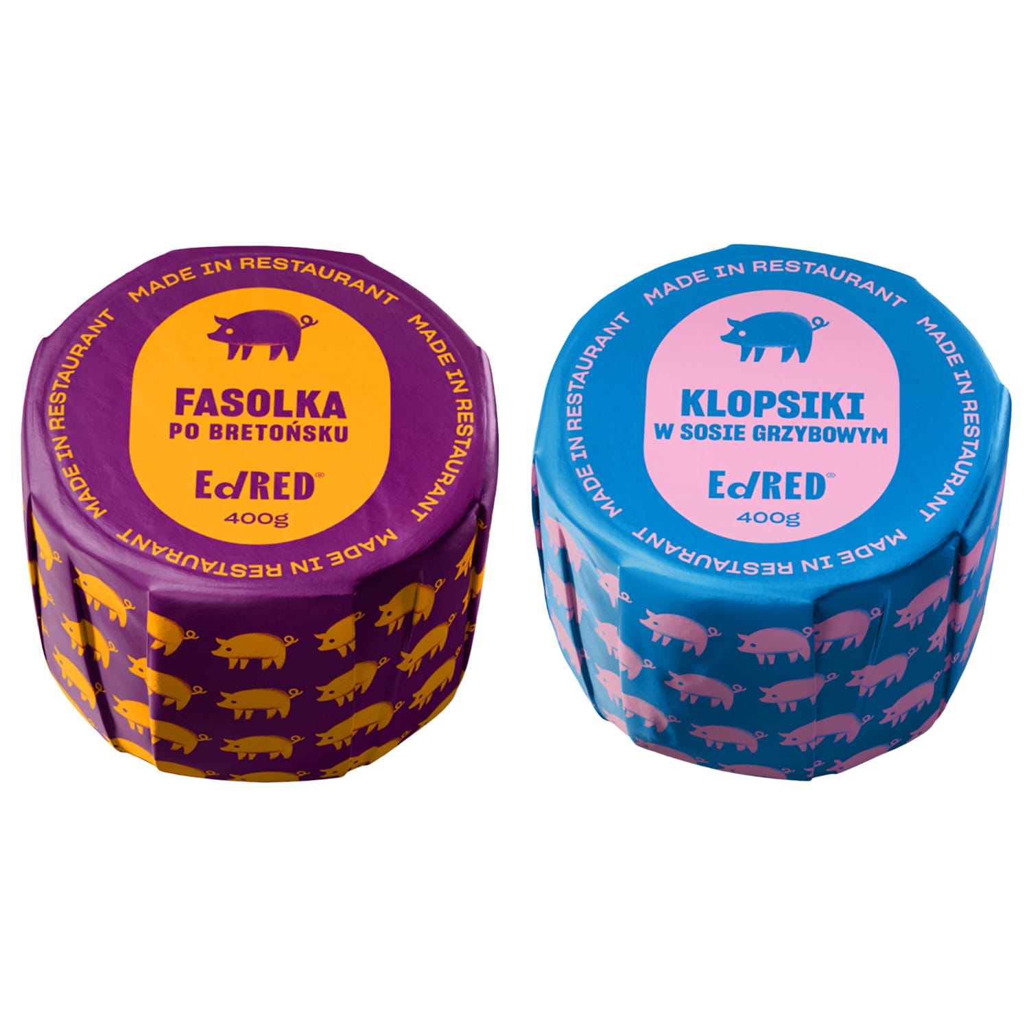 Żywność konserwowana Ed Red - Fasolka po bretońsku 400 g, Klopsiki w sosie grzybowym 400 g