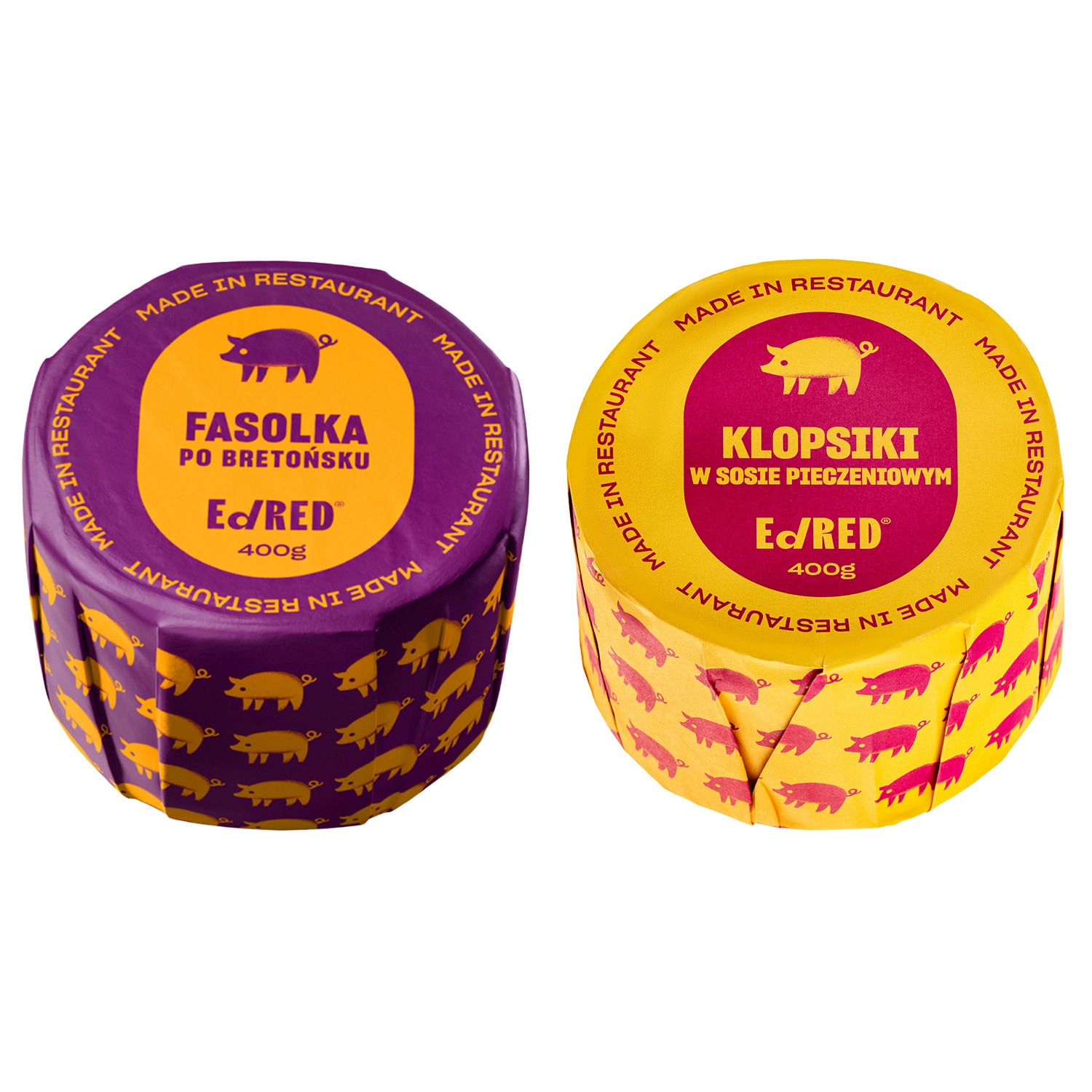 Żywność konserwowana Ed Red - Fasolka po bretońsku 400 g, Klopsiki w sosie pieczeniowym 400 g