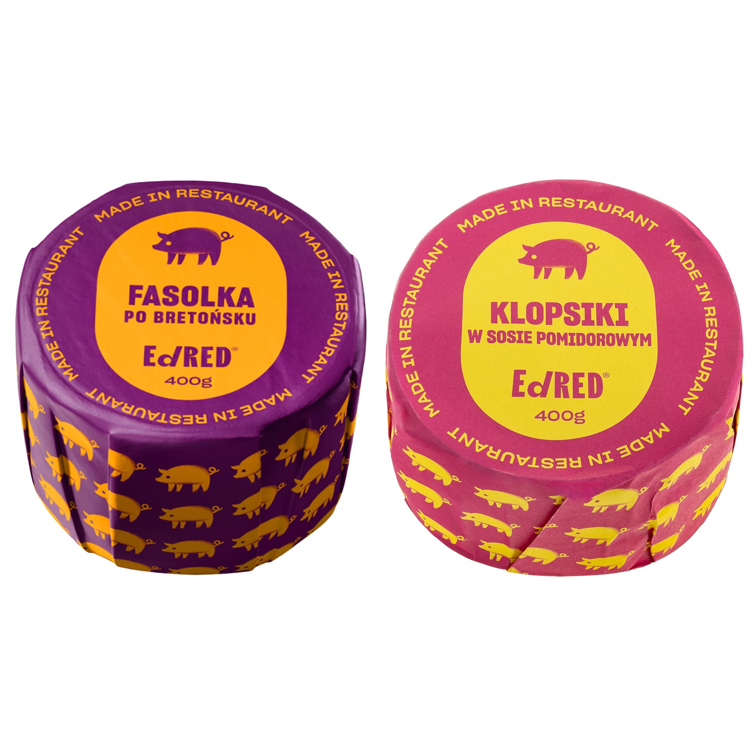 Żywność konserwowana Ed Red - Fasolka po bretońsku 400 g, Klopsiki w sosie pomidorowym 400 g