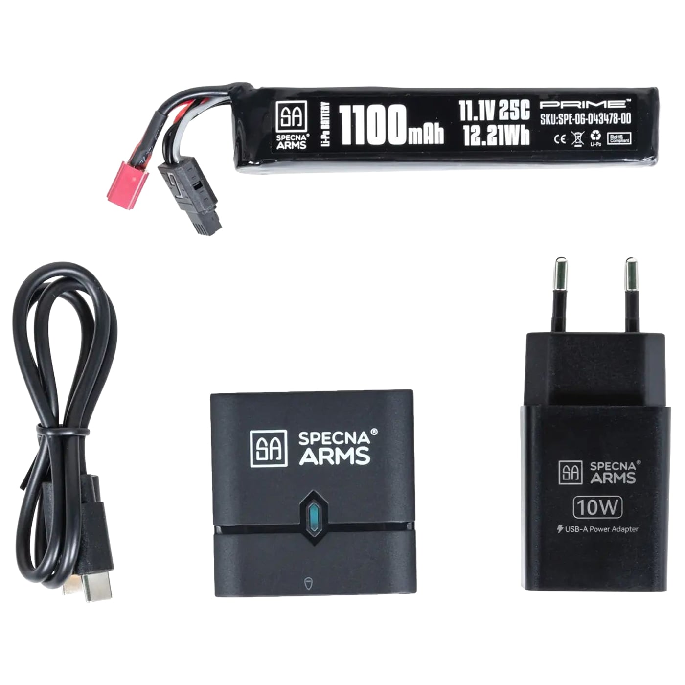 Набір Specna Arms акумулятор ASG Li-Po 11,1 В 1100 мАг G-Tech + зарядний пристрій 10 W Easy Nano Charger