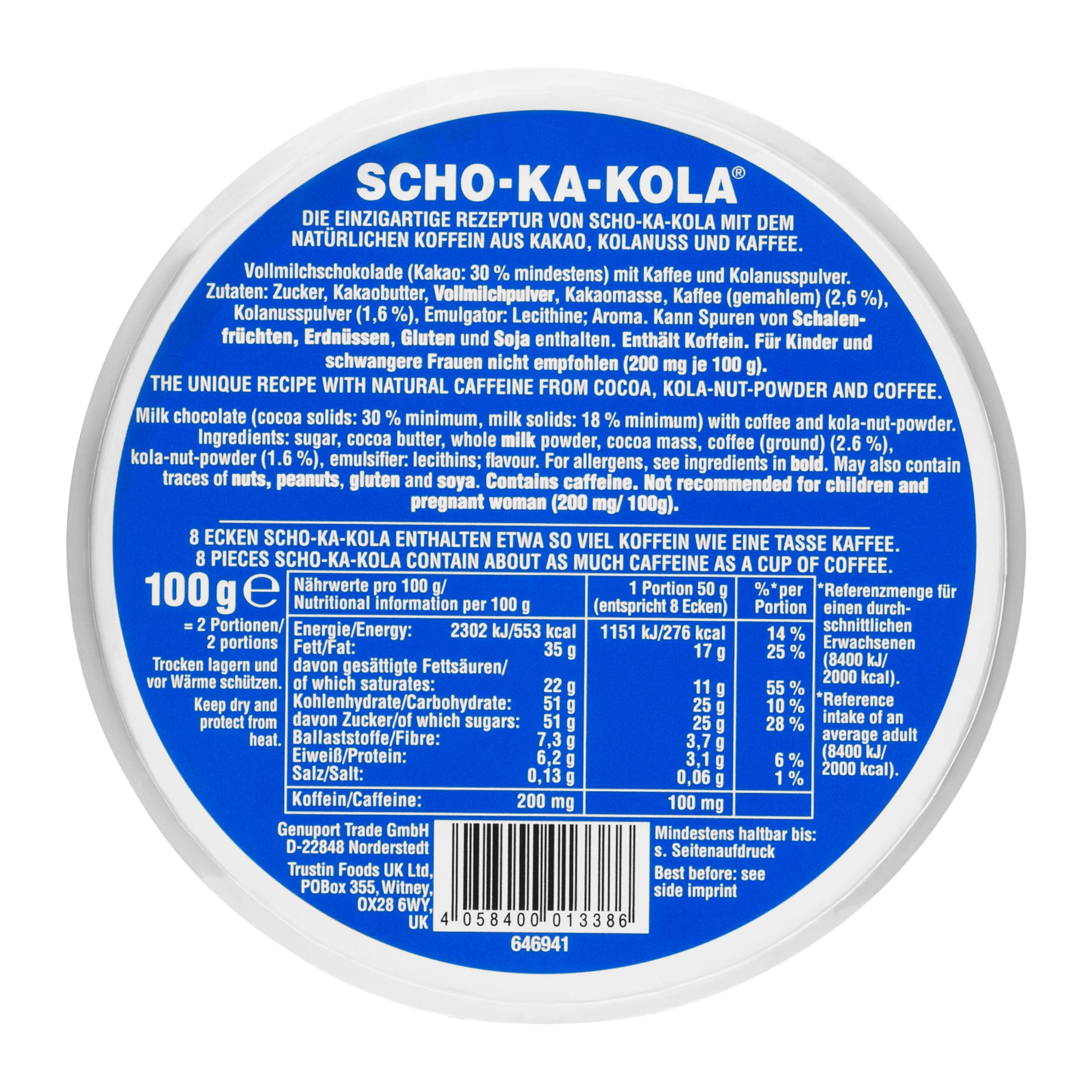 Шоколад Scho-Ka-Kola молочний з кофеїном - 2 шт.