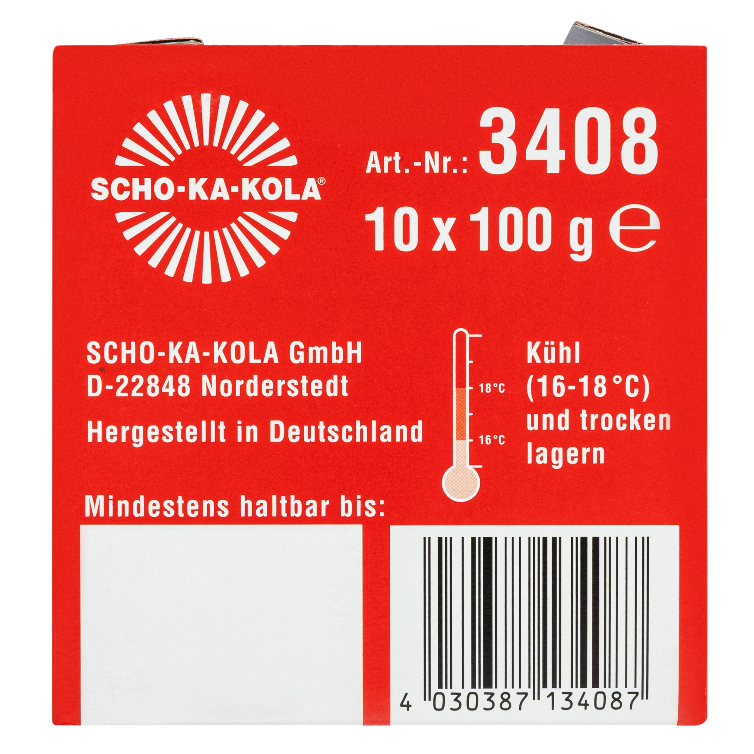 Czekolada Scho-Ka-Kola gorzka z kofeiną - 10 szt.