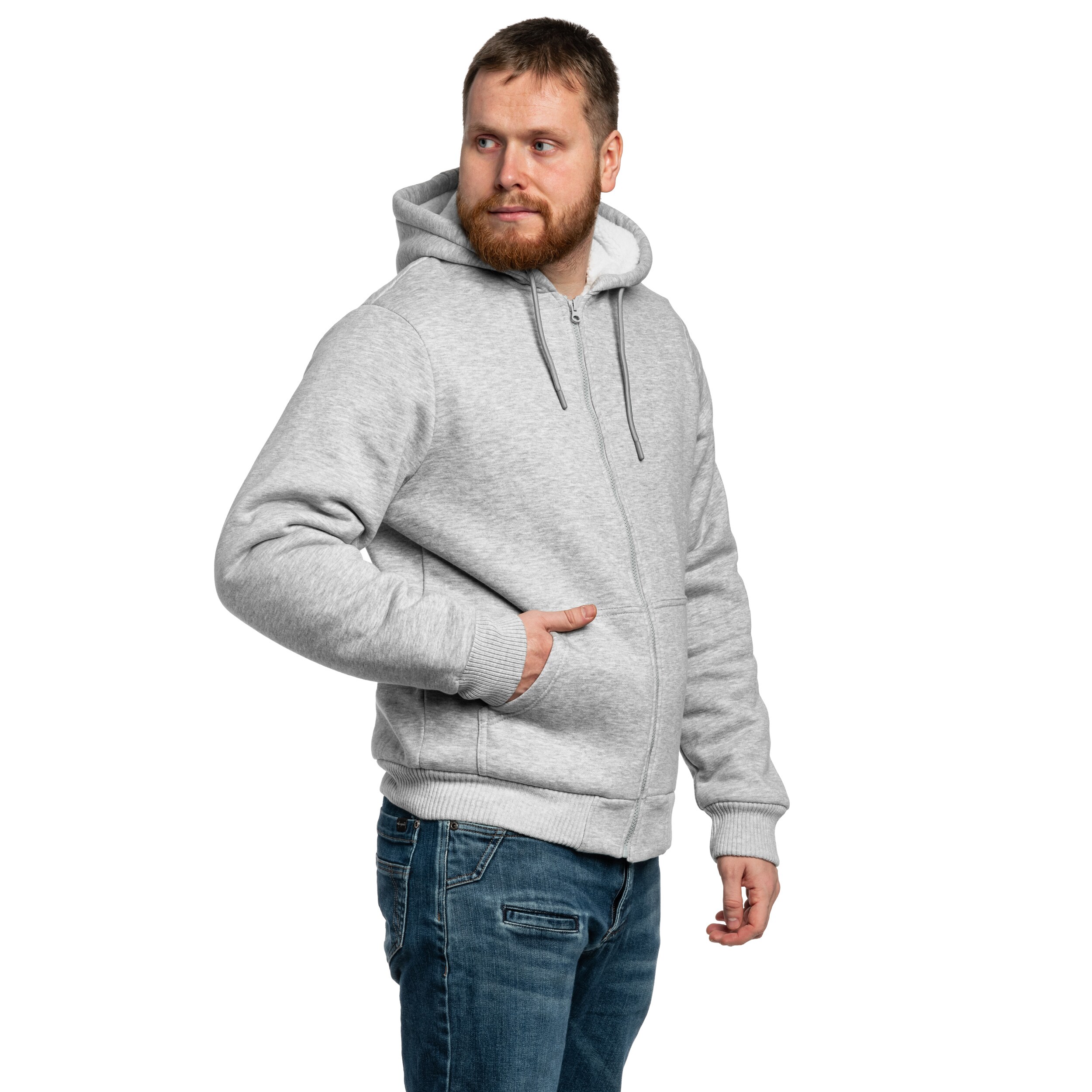 Bluza Brandit Sweatjacket Teddylining - Grey Melange