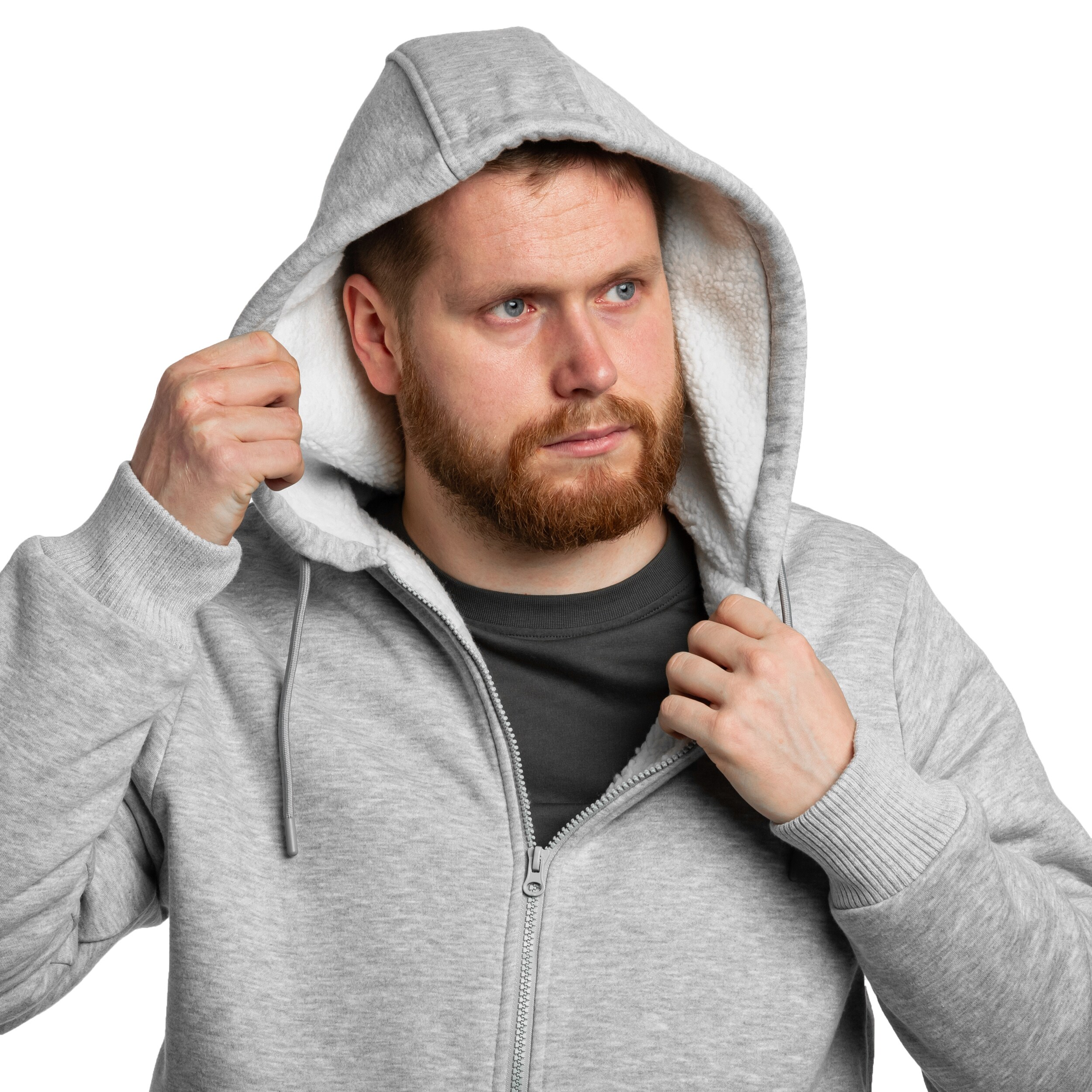 Bluza Brandit Sweatjacket Teddylining - Grey Melange